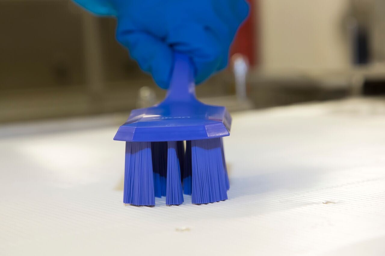 Vikan UST Hand Brush w/short handle, 260 mm, Hard, Blue