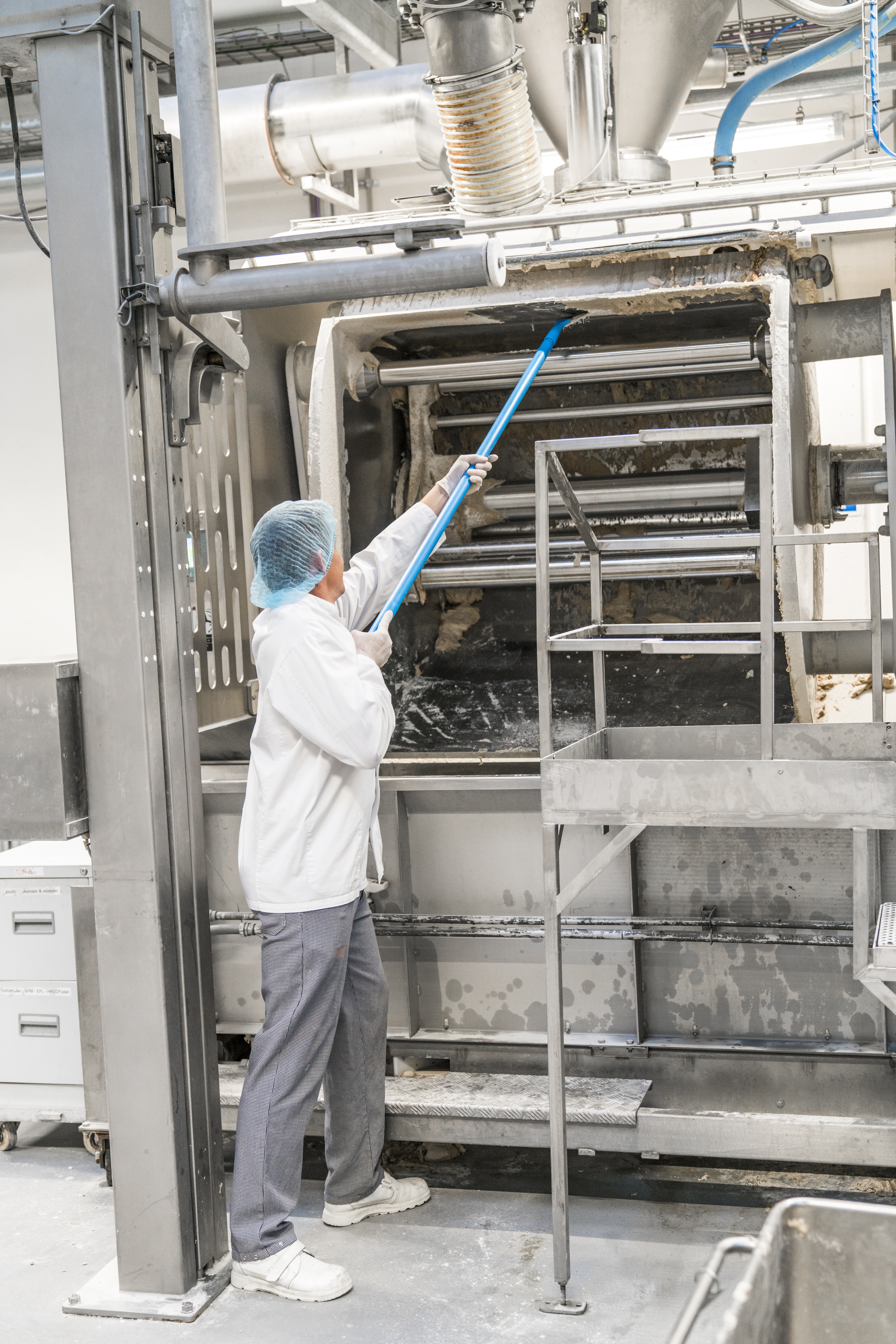 Vikan Stainless Steel Scraper with Threaded Handle, 100 mm, Blue