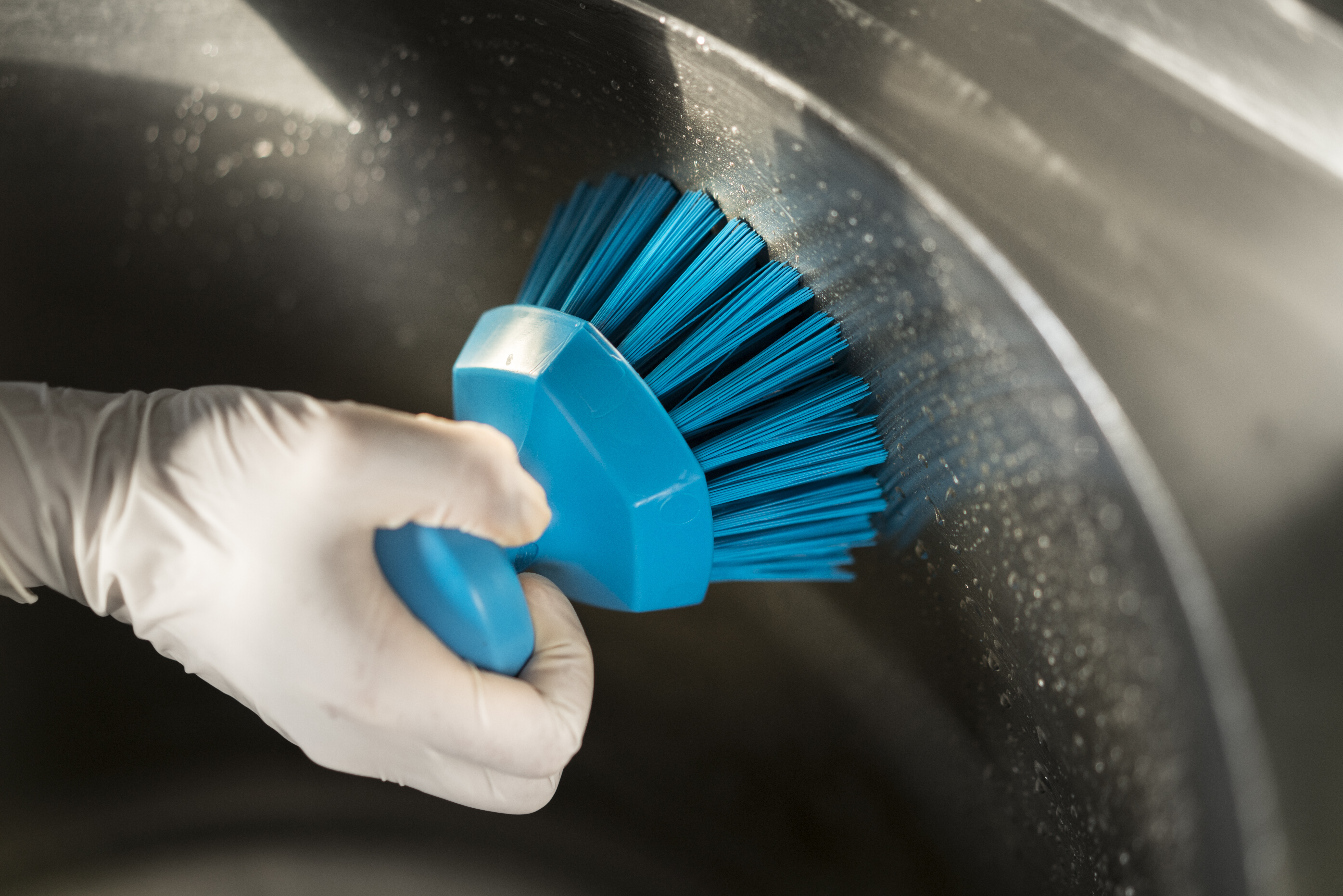 Vikan Round Hand Scrub, 110 mm, Hard, Blue