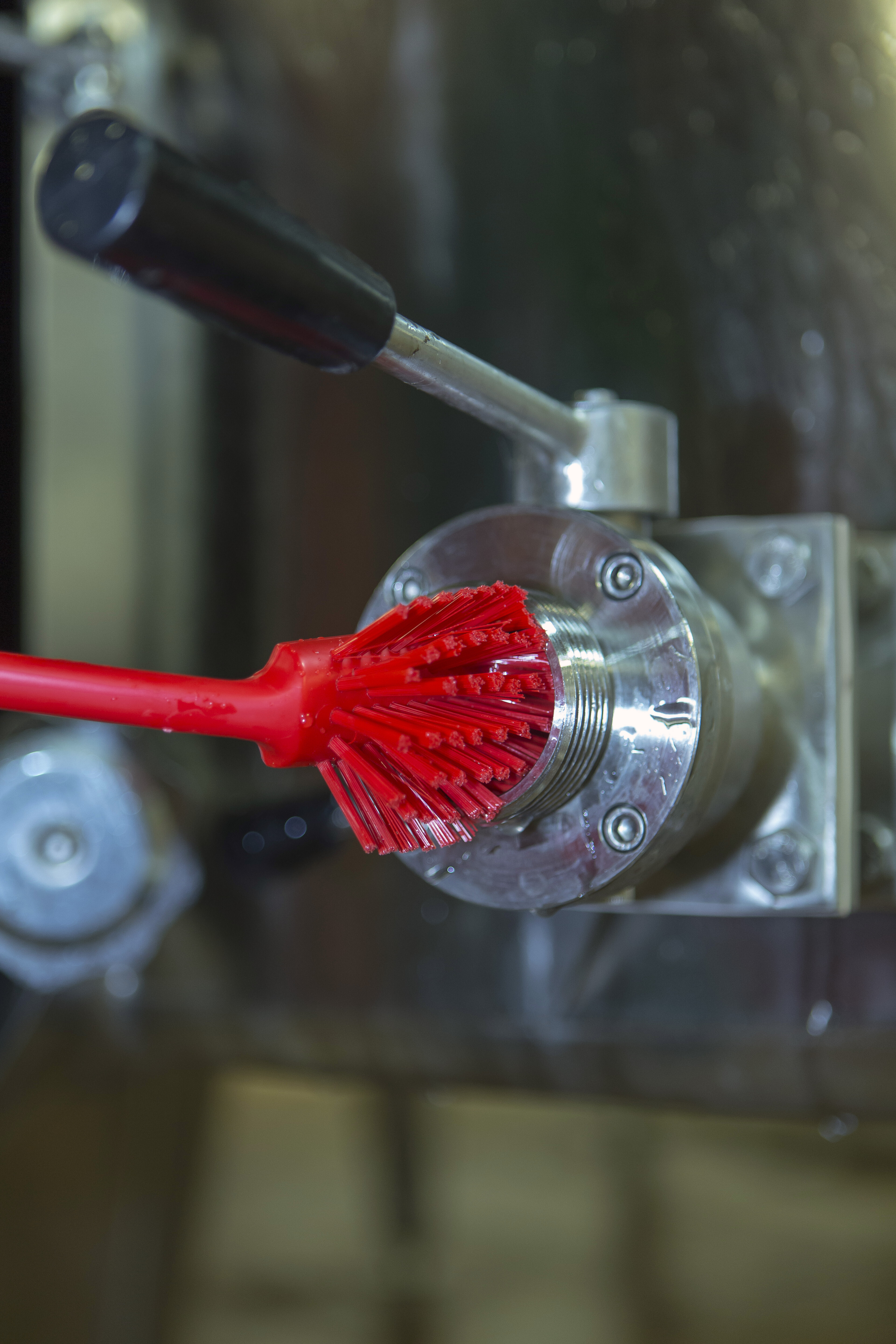 Vikan Dish Brush w/Scraping Edge, 280 mm, Medium, Blue