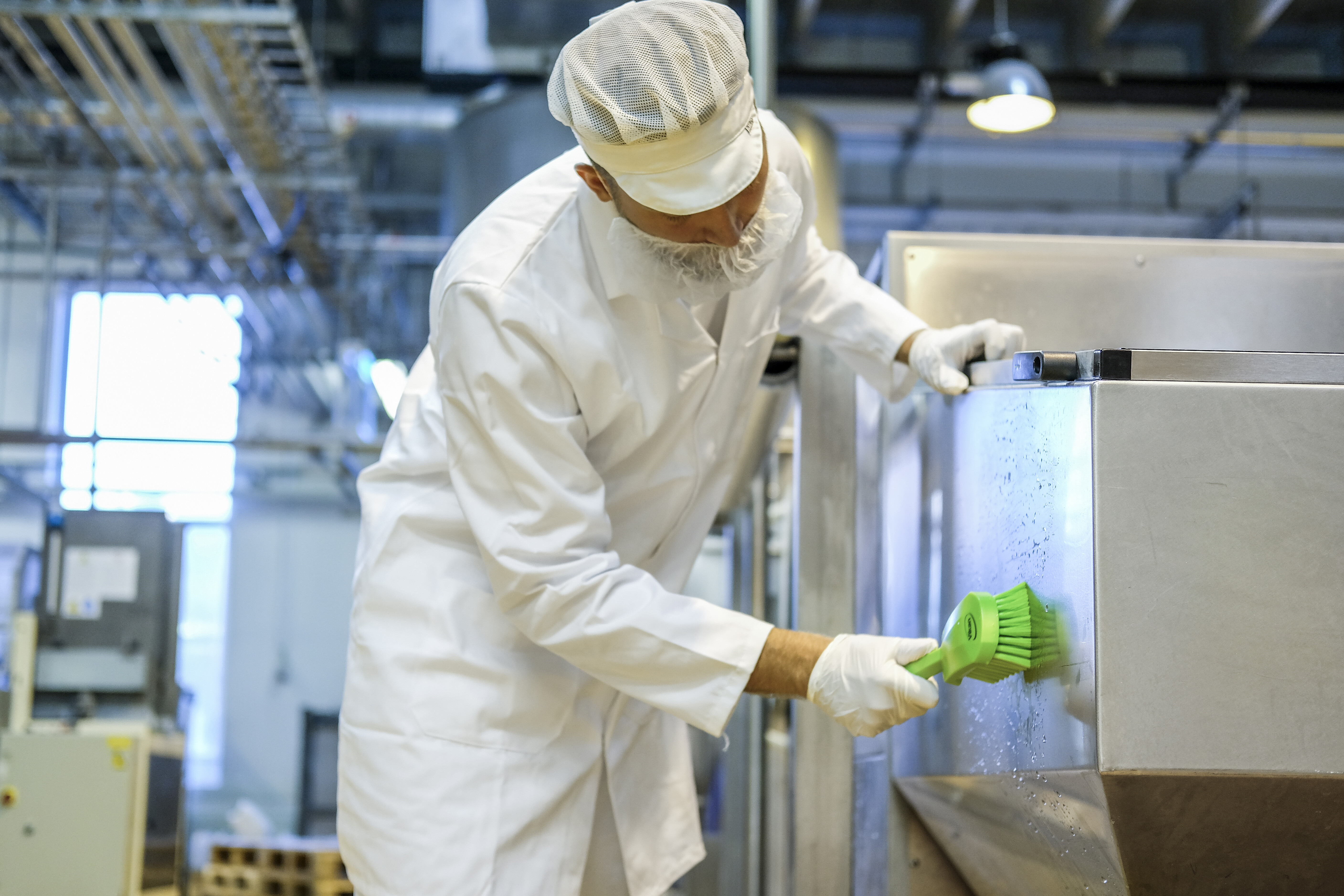 Vikan Washing Brush w/short Handle, 270 mm, Hard, Blue