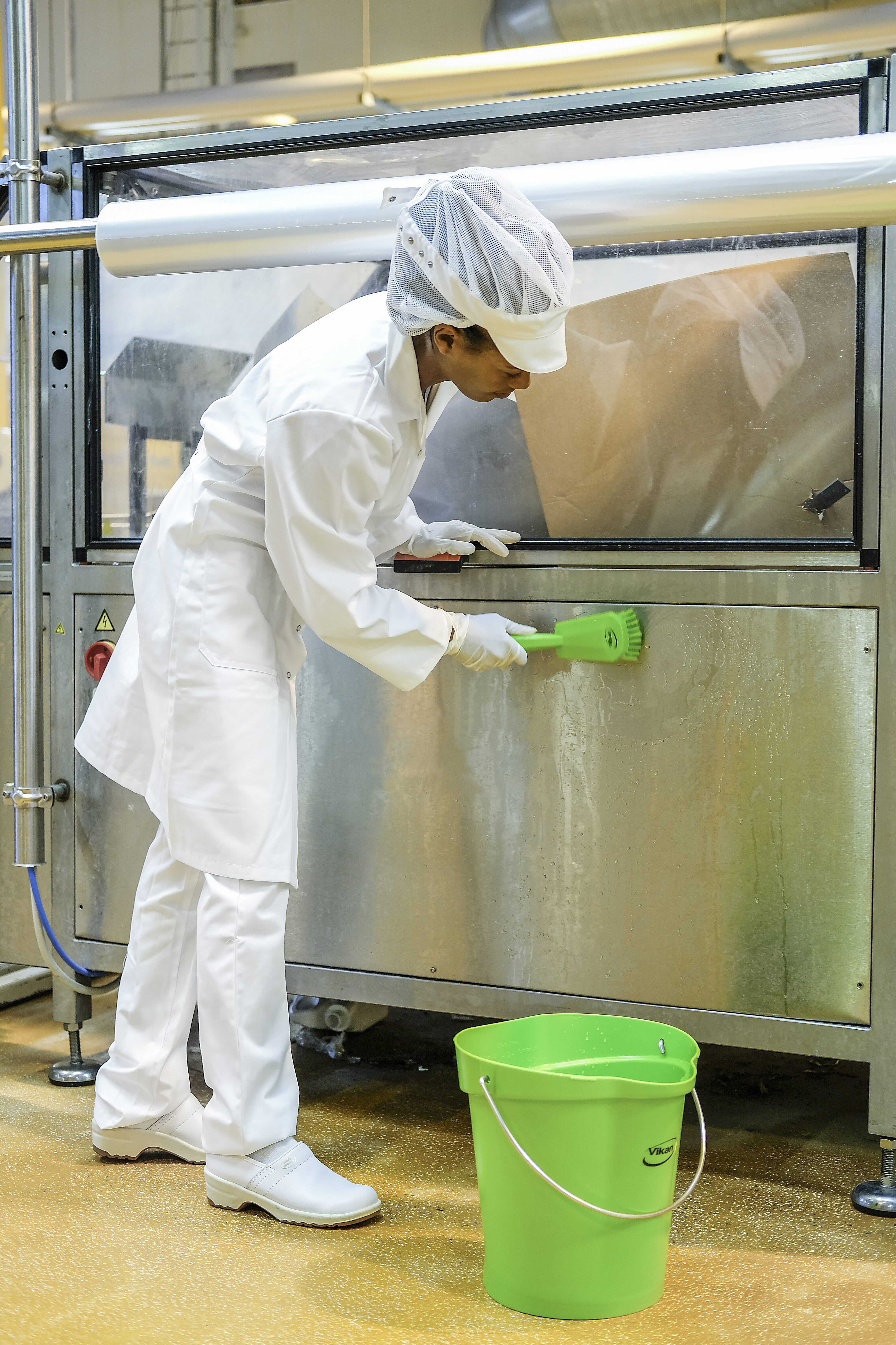 Vikan Washing Brush w/short Handle, 270 mm, Hard, Blue