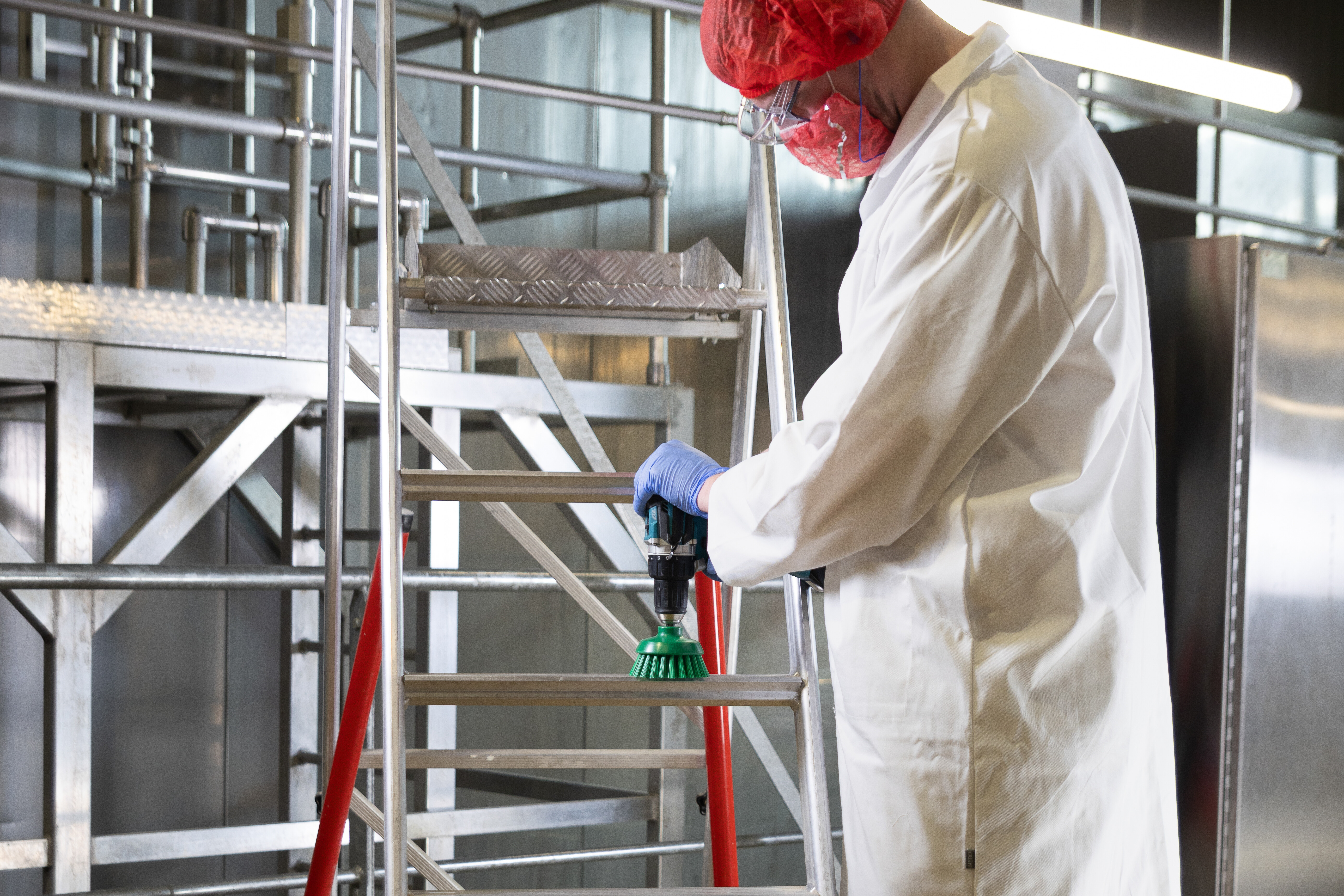 Vikan HyDrive Round Brush, Ø90 mm, Very hard, Blue