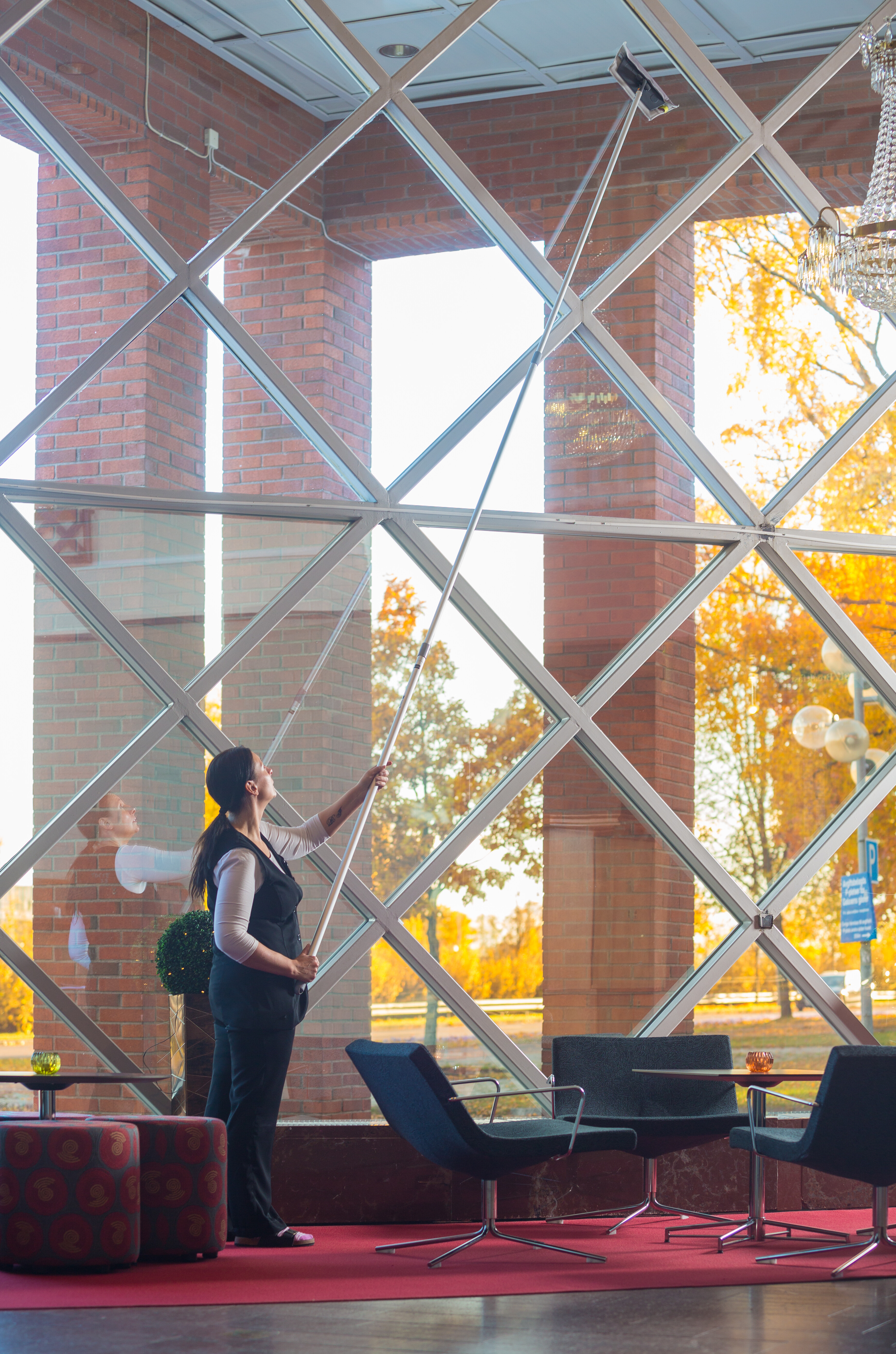 Vikan Window mop, Hook & Loop, 25 cm, Grey