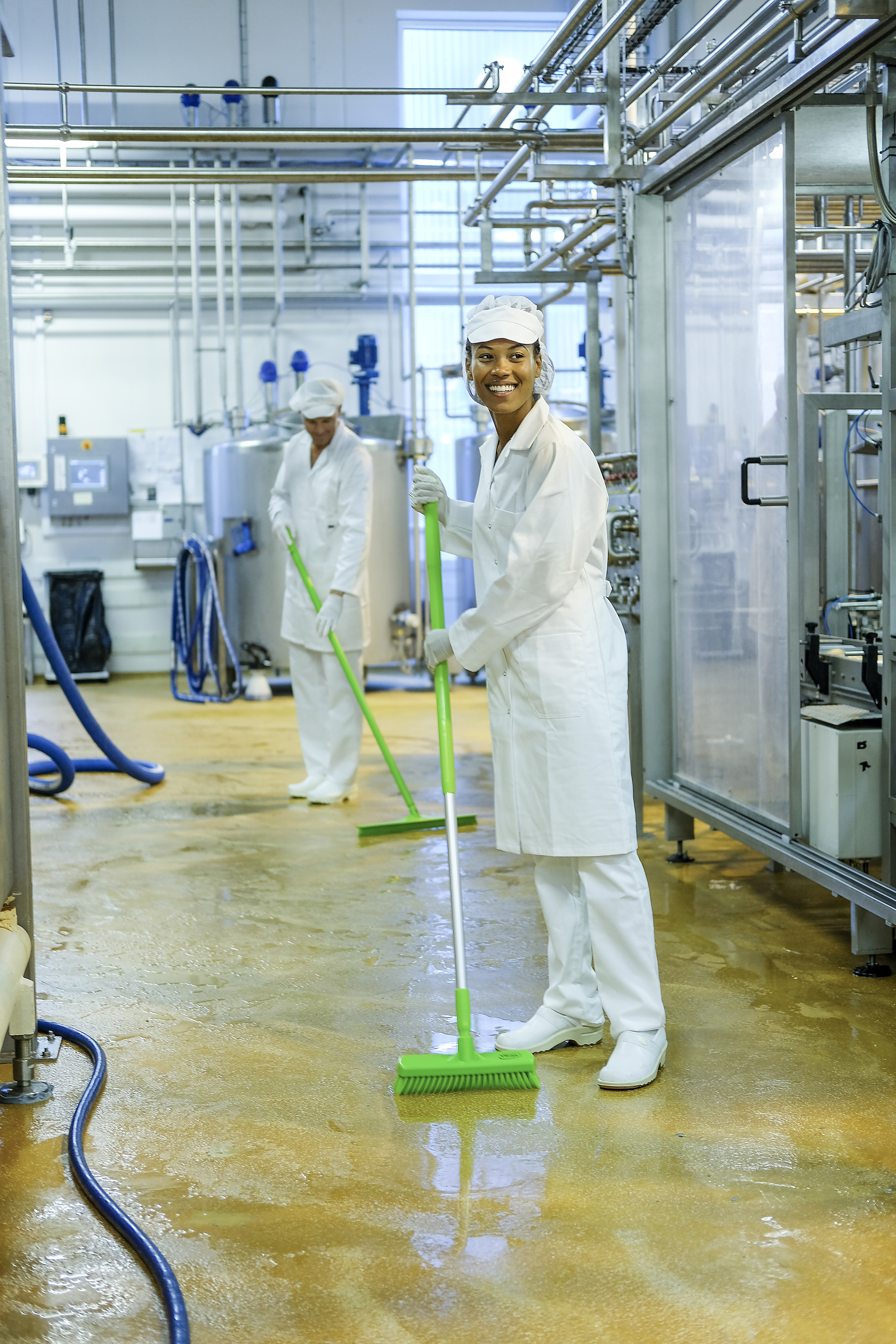 Vikan Wall-/Floor Washing Brush, 305 mm, Hard, Blue