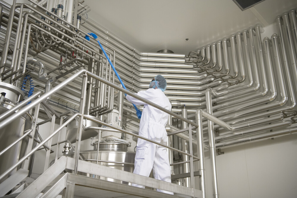 Vikan Pipe Exterior Brush, Ø55 mm, 360 mm, Medium, Blue