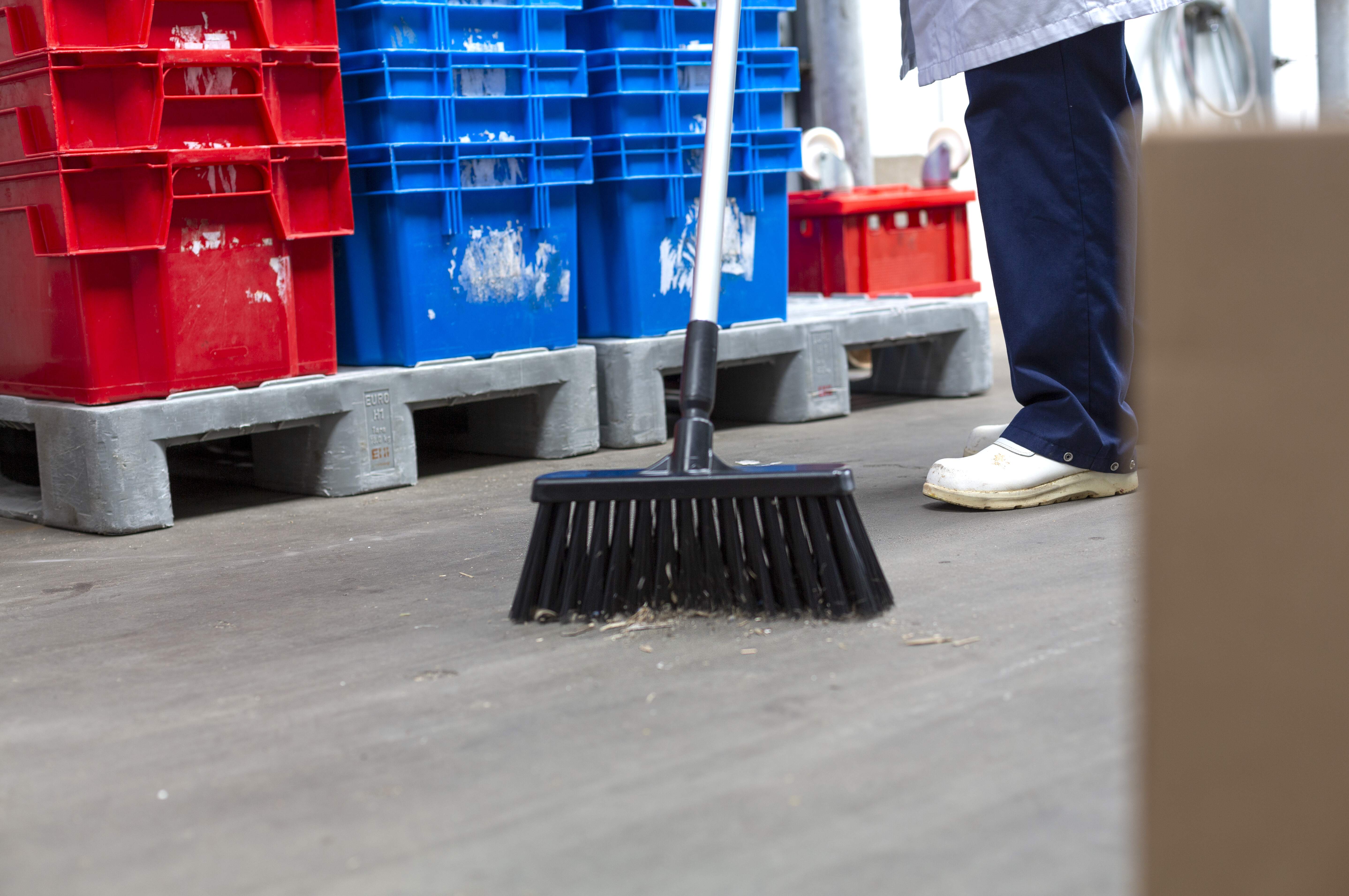 Vikan Broom, 330 mm, Very hard, Blue