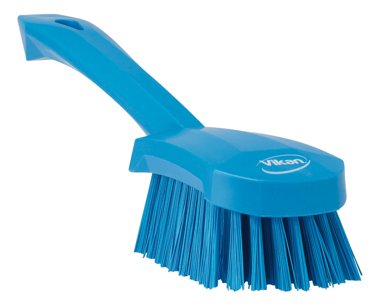 Vikan Washing Brush w/short Handle, 270 mm, Hard, Blue