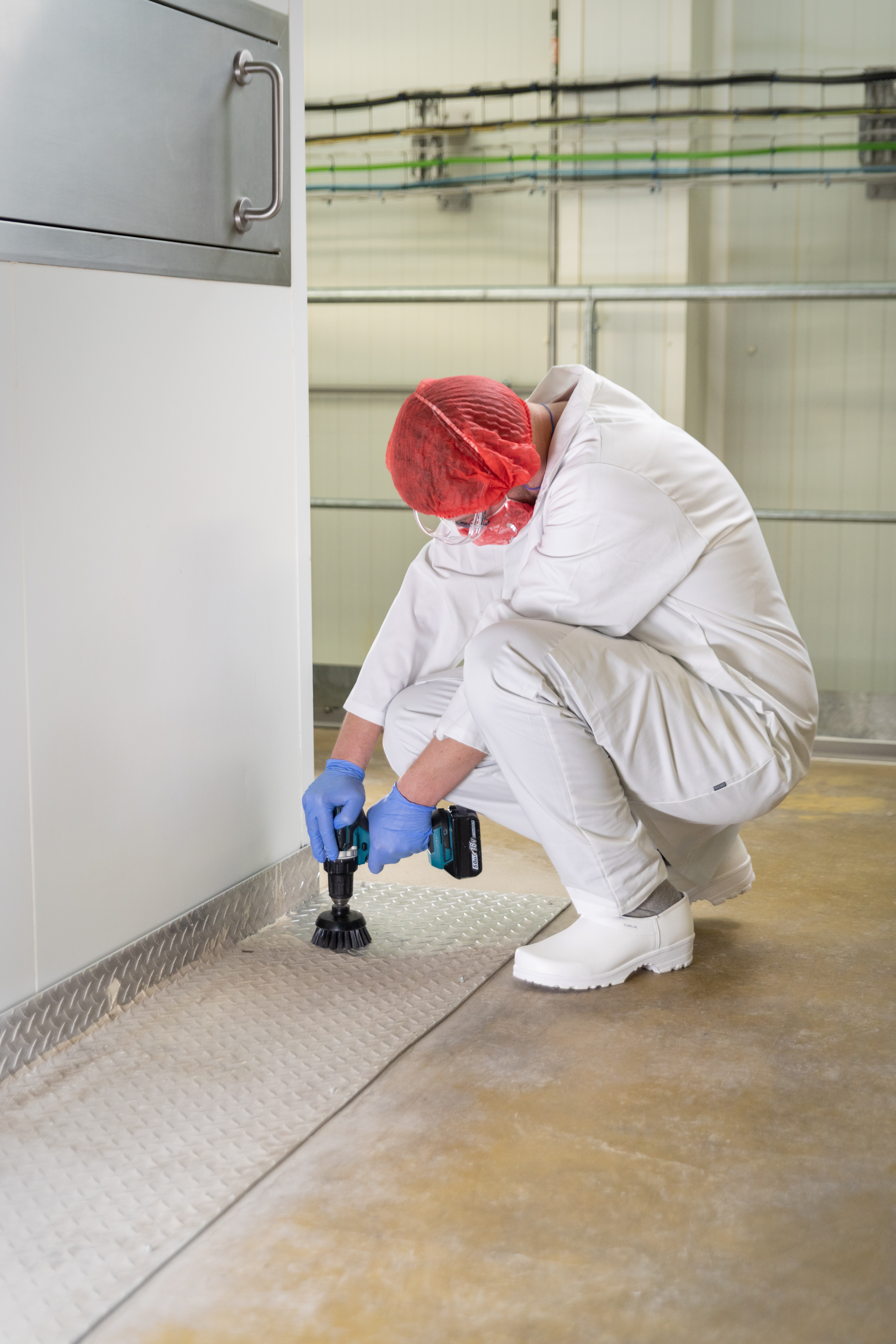 Vikan HyDrive Round Brush, Ø90 mm, Very hard, Blue