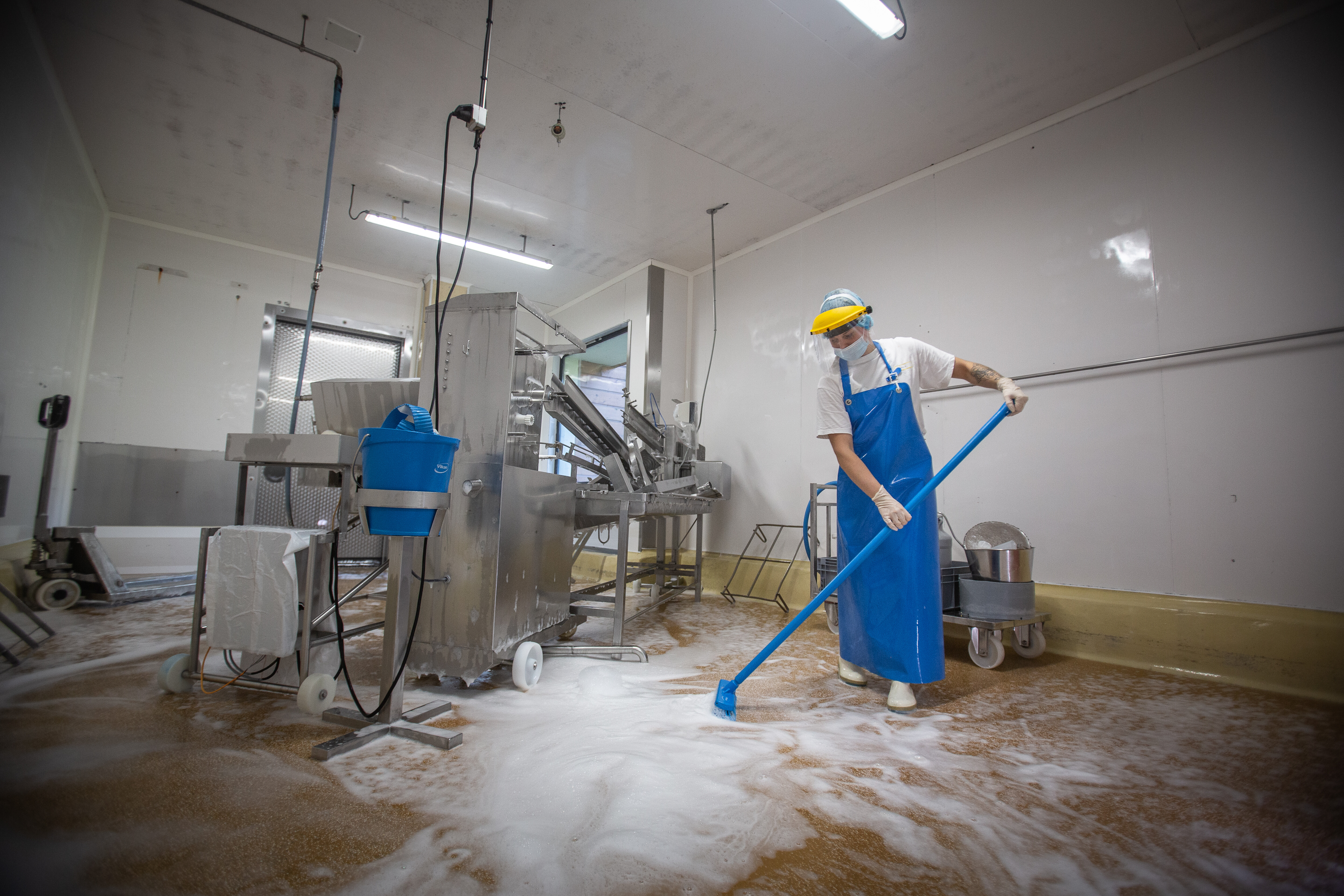 Vikan Wall-/Floor Washing Brush, 305 mm, Hard, Blue