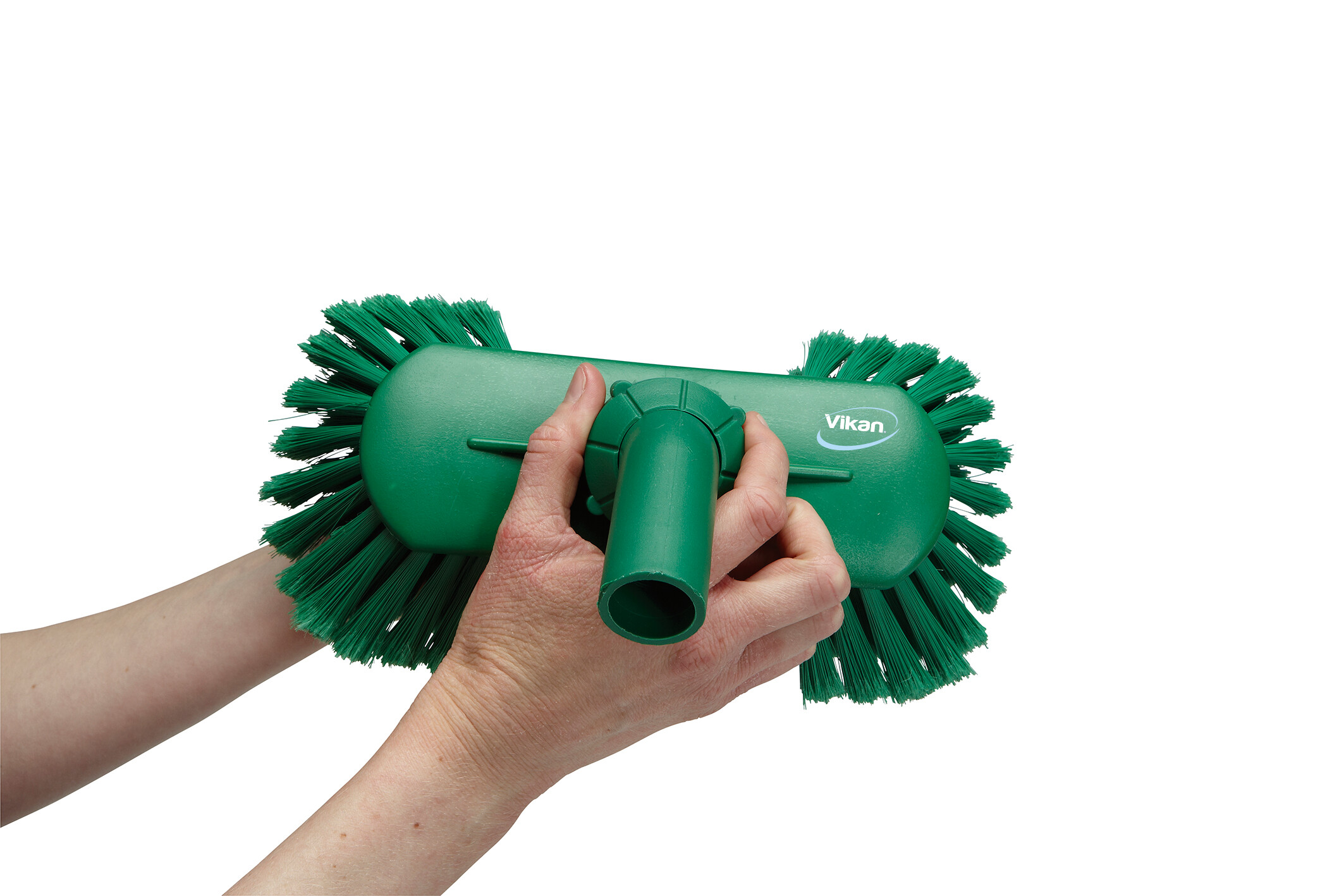 Vikan Washing Brush w/Angle adjustment, waterfed, 240 mm, Soft/split, Blue