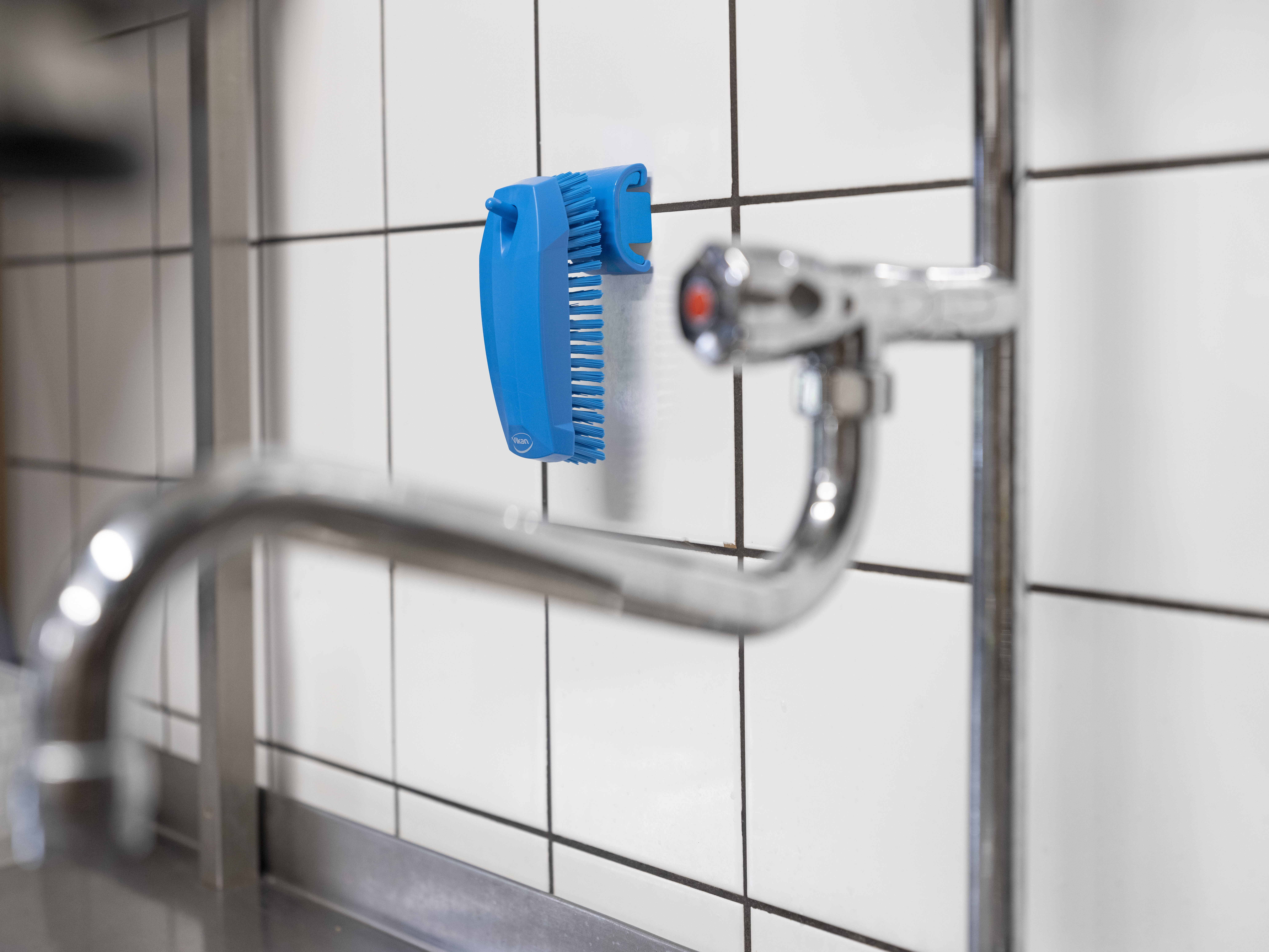 Vikan, Hygienic Wall Bracket, Single Hook Module, 41 mm, Blue