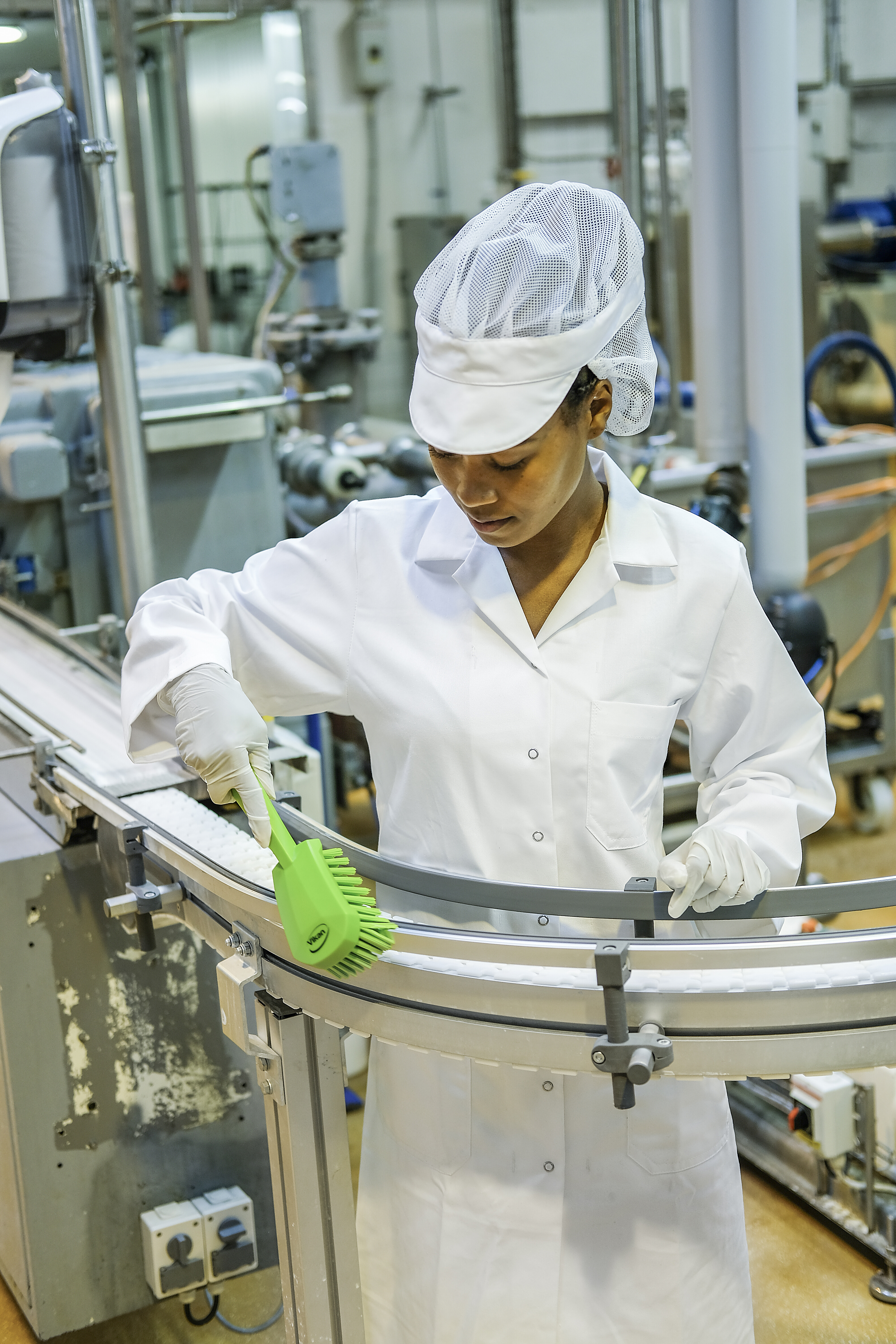 Vikan Washing Brush w/short Handle, 270 mm, Hard, Blue