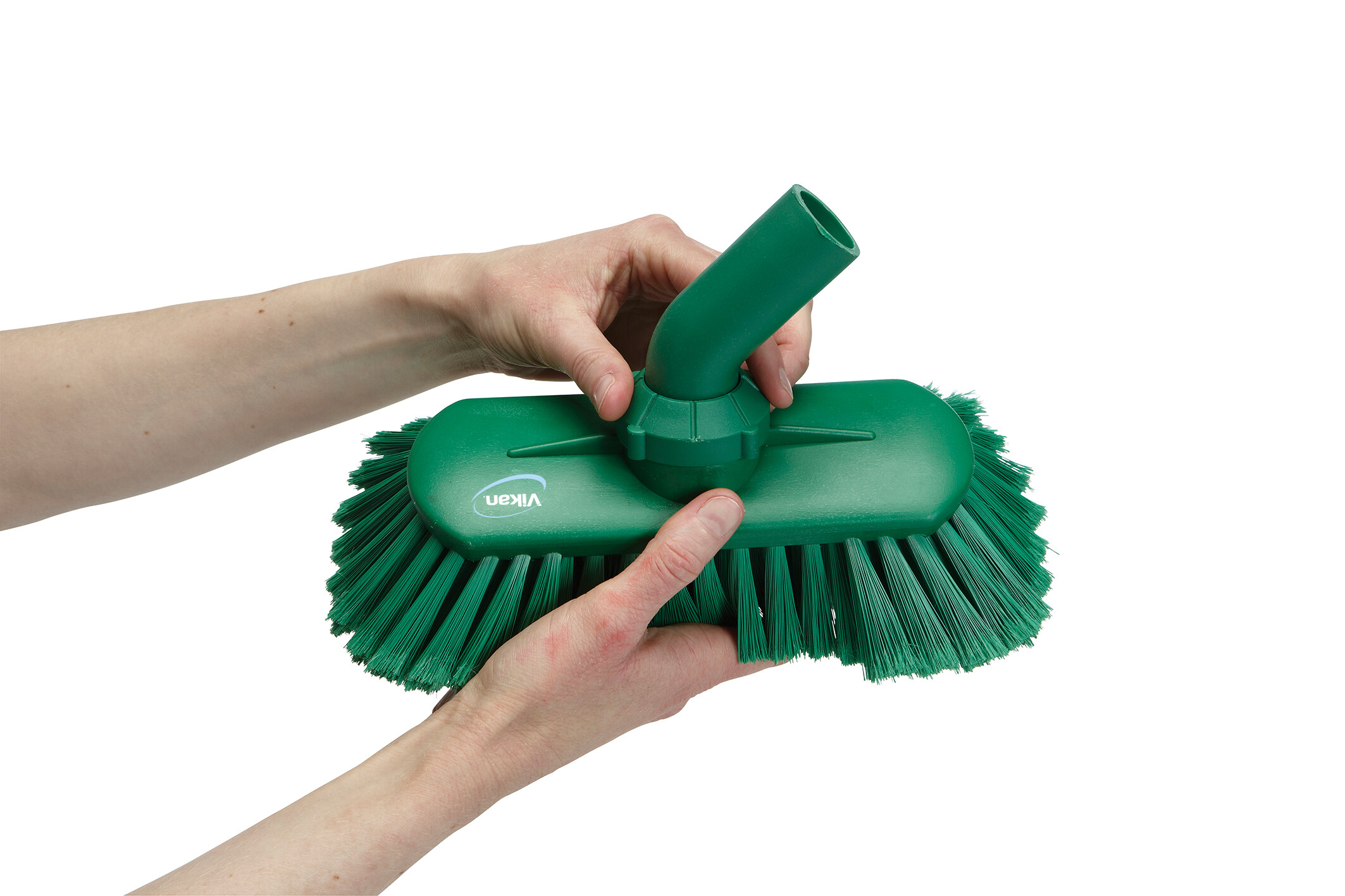 Vikan Washing Brush w/Angle adjustment, waterfed, 240 mm, Soft/split, Blue
