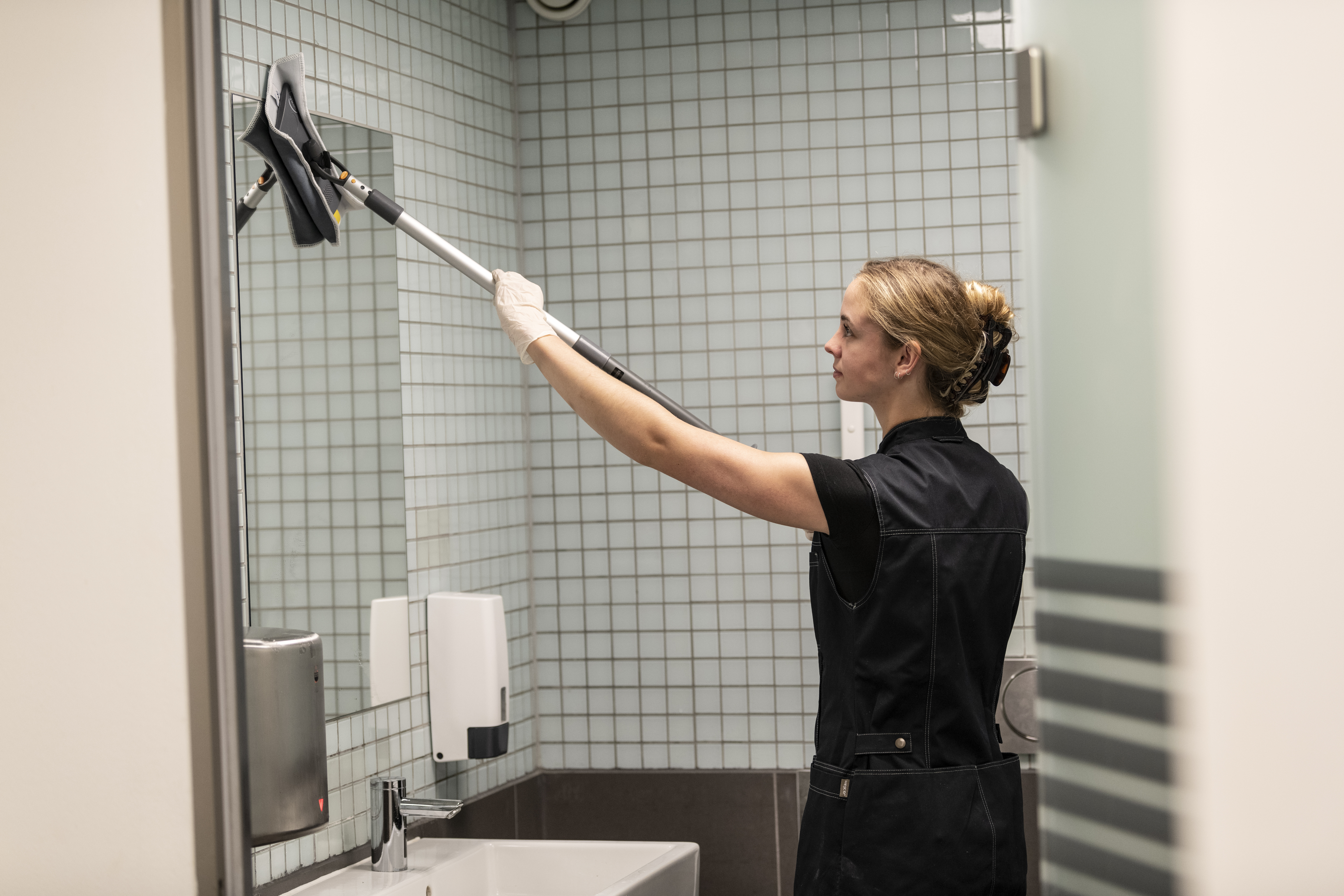 Vikan Window mop, Hook & Loop, 25 cm, Grey