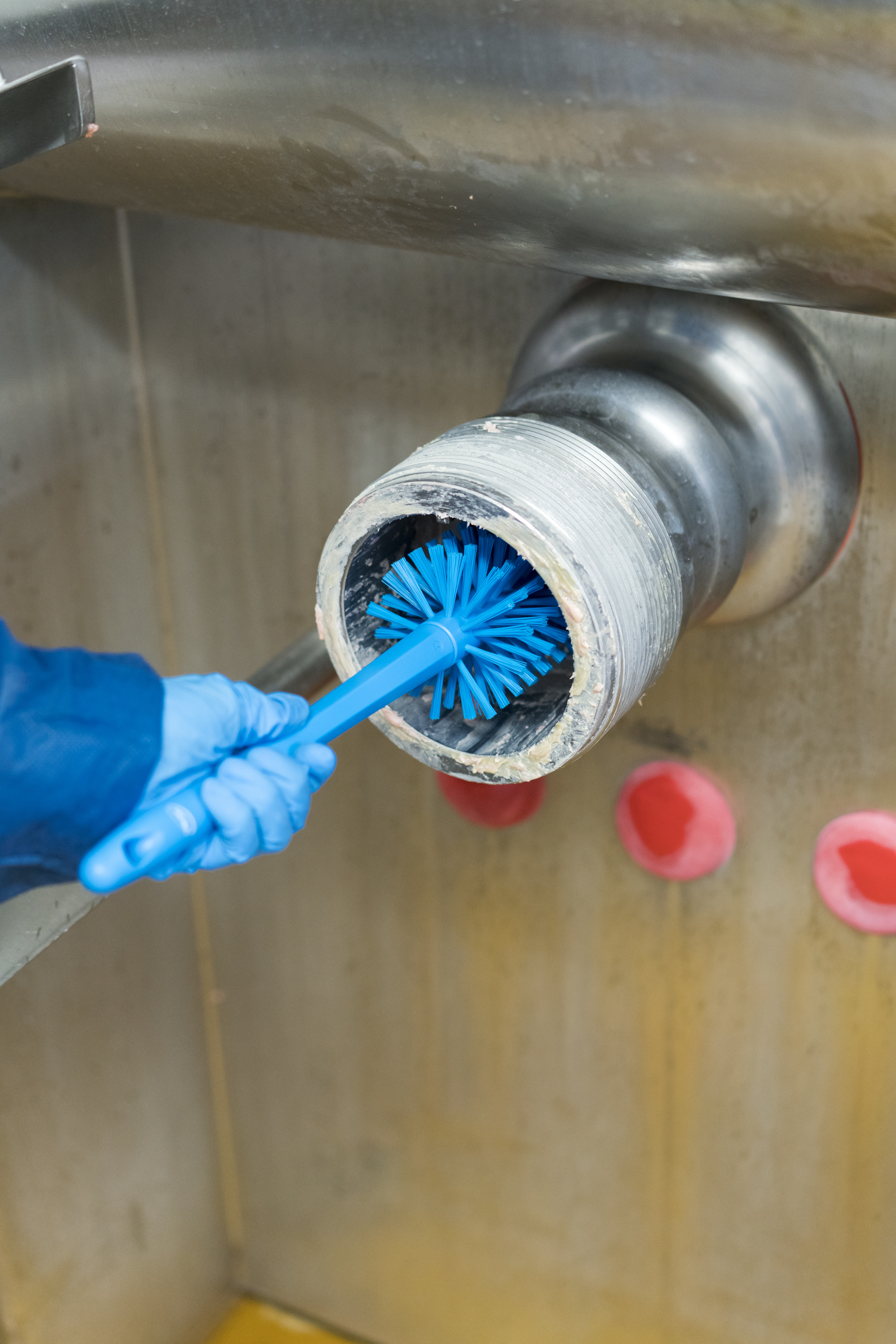 Vikan Pipe Brush w/handle, one piece, 430 mm, Medium/hard, Blue