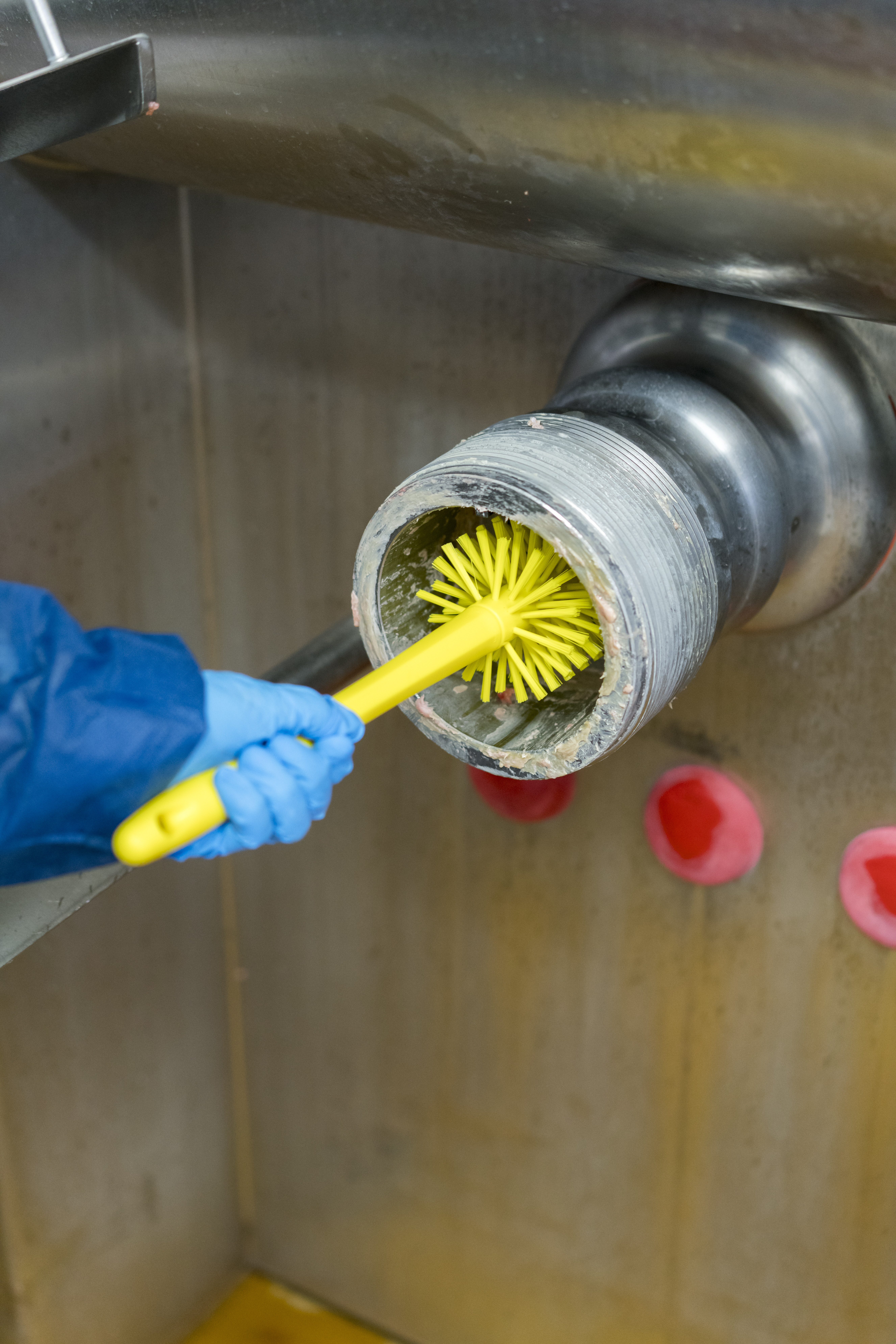 Vikan Pipe Brush w/handle, one piece, 430 mm, Medium/hard, Blue