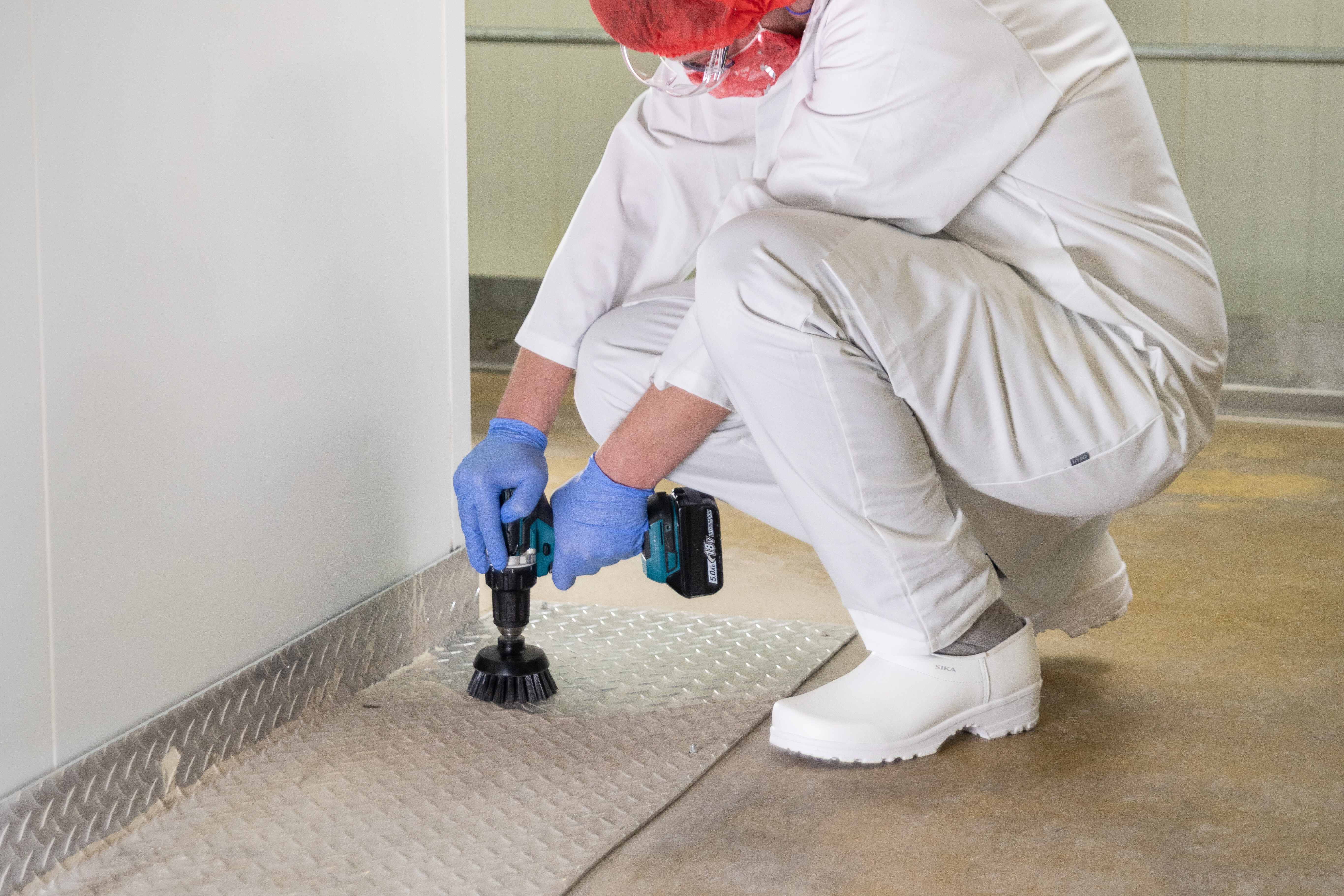 Vikan HyDrive Round Brush, Ø90 mm, Very hard, Blue