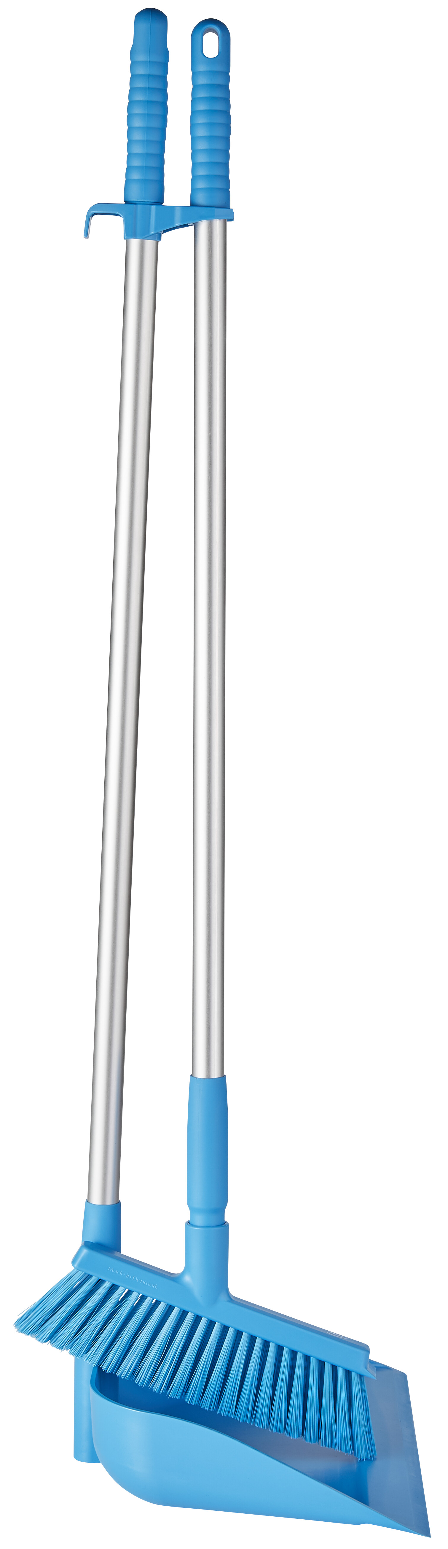 Vikan Dustpan Broom with Angled Thread, 250 mm, Medium, Blue