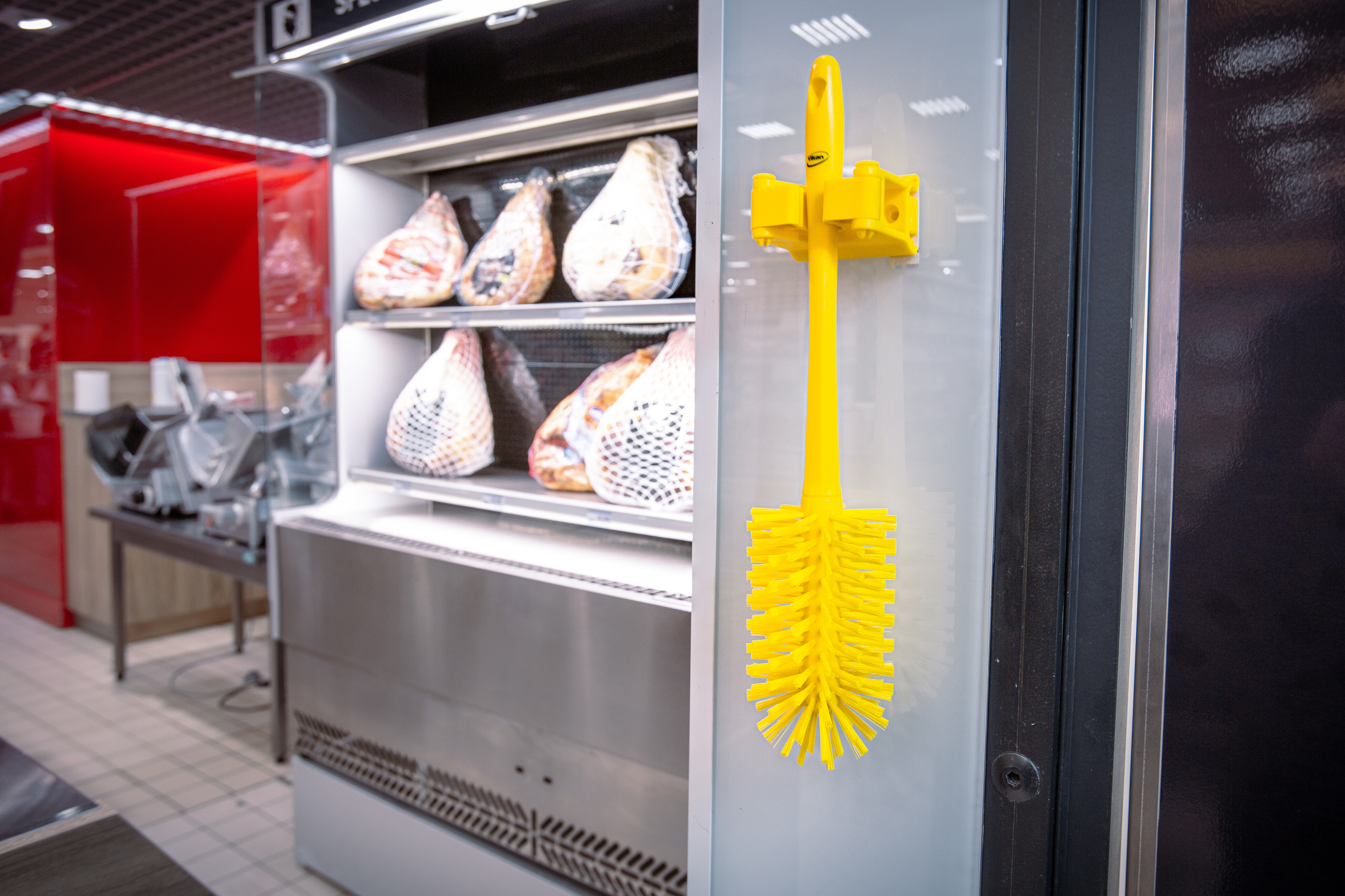 Vikan Pipe Brush w/handle, one piece, 430 mm, Medium/hard, Blue