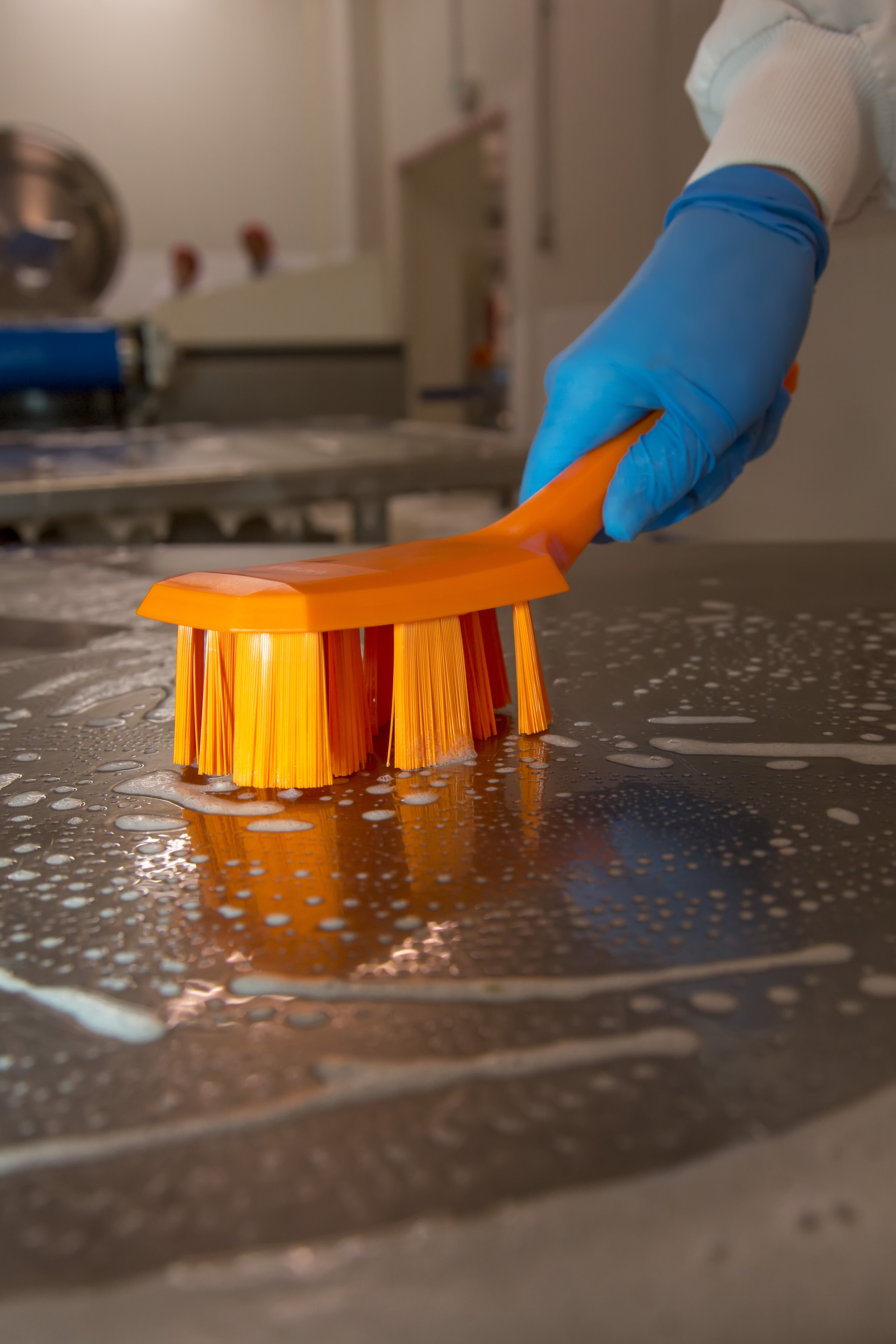 Vikan UST Hand Brush w/short handle, 260 mm, Hard, Blue