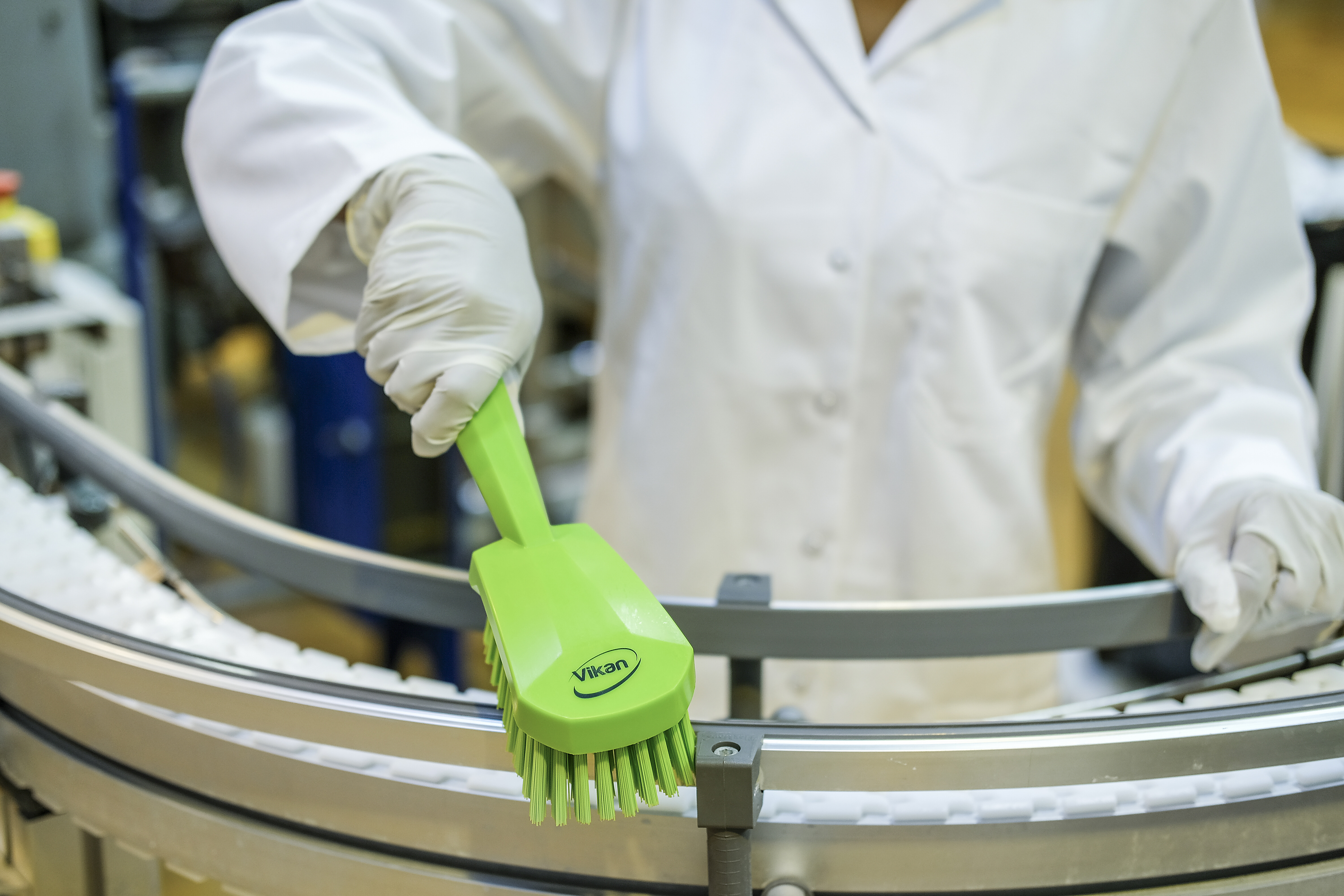 Vikan Washing Brush w/short Handle, 270 mm, Hard, Blue