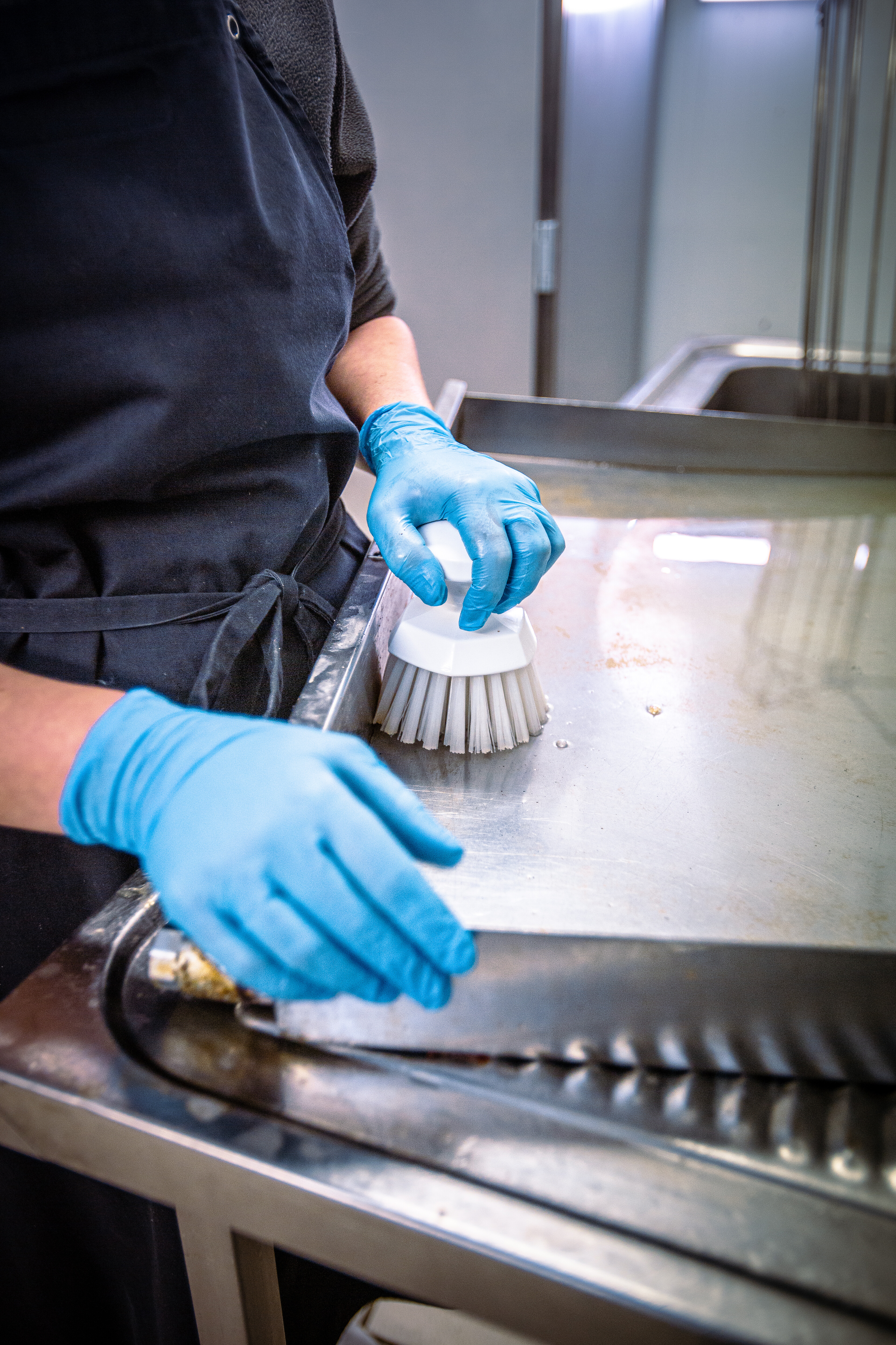 Vikan Round Hand Scrub, 110 mm, Hard, Blue