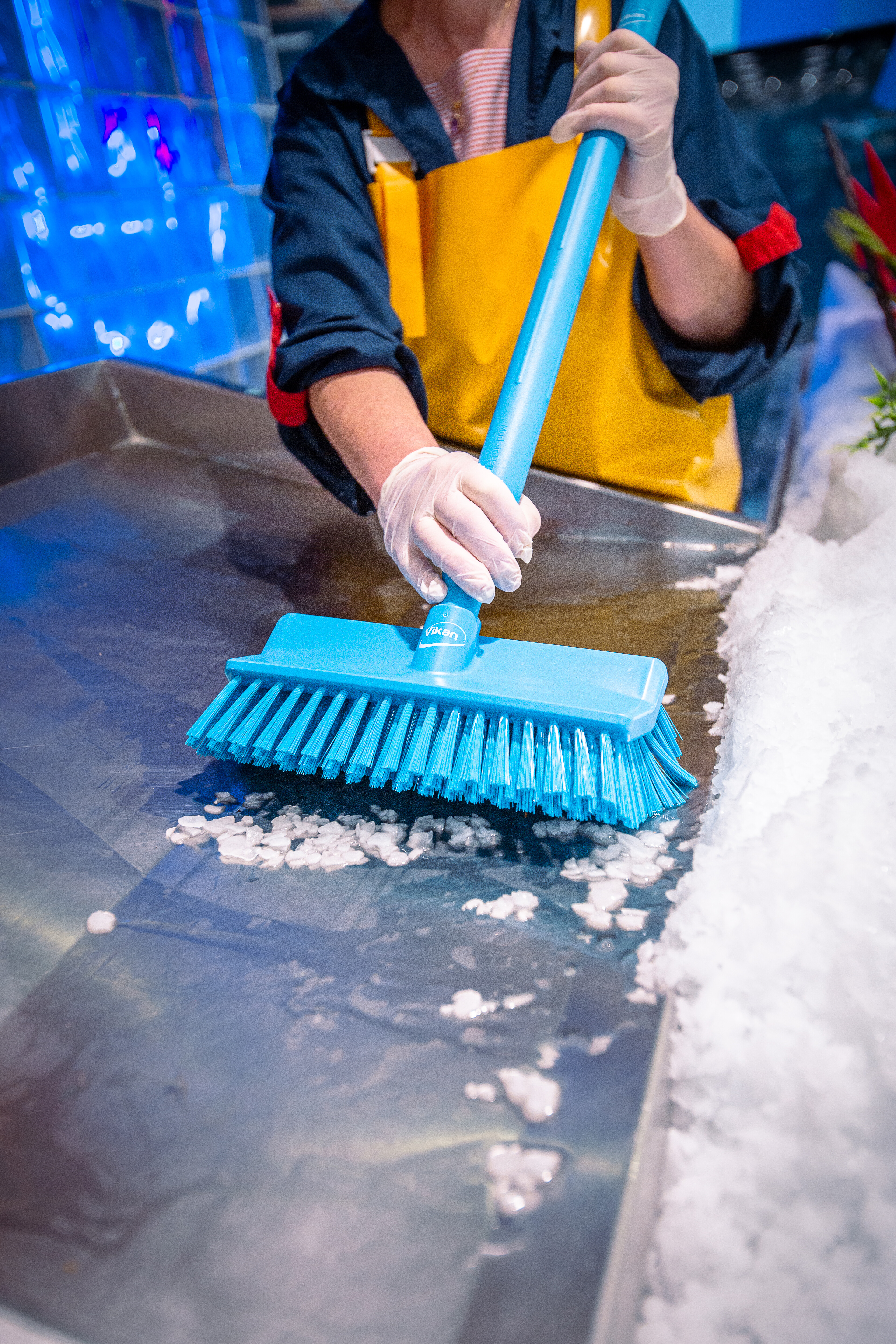 Vikan High-Low Brush, 265 mm, Medium, Blue