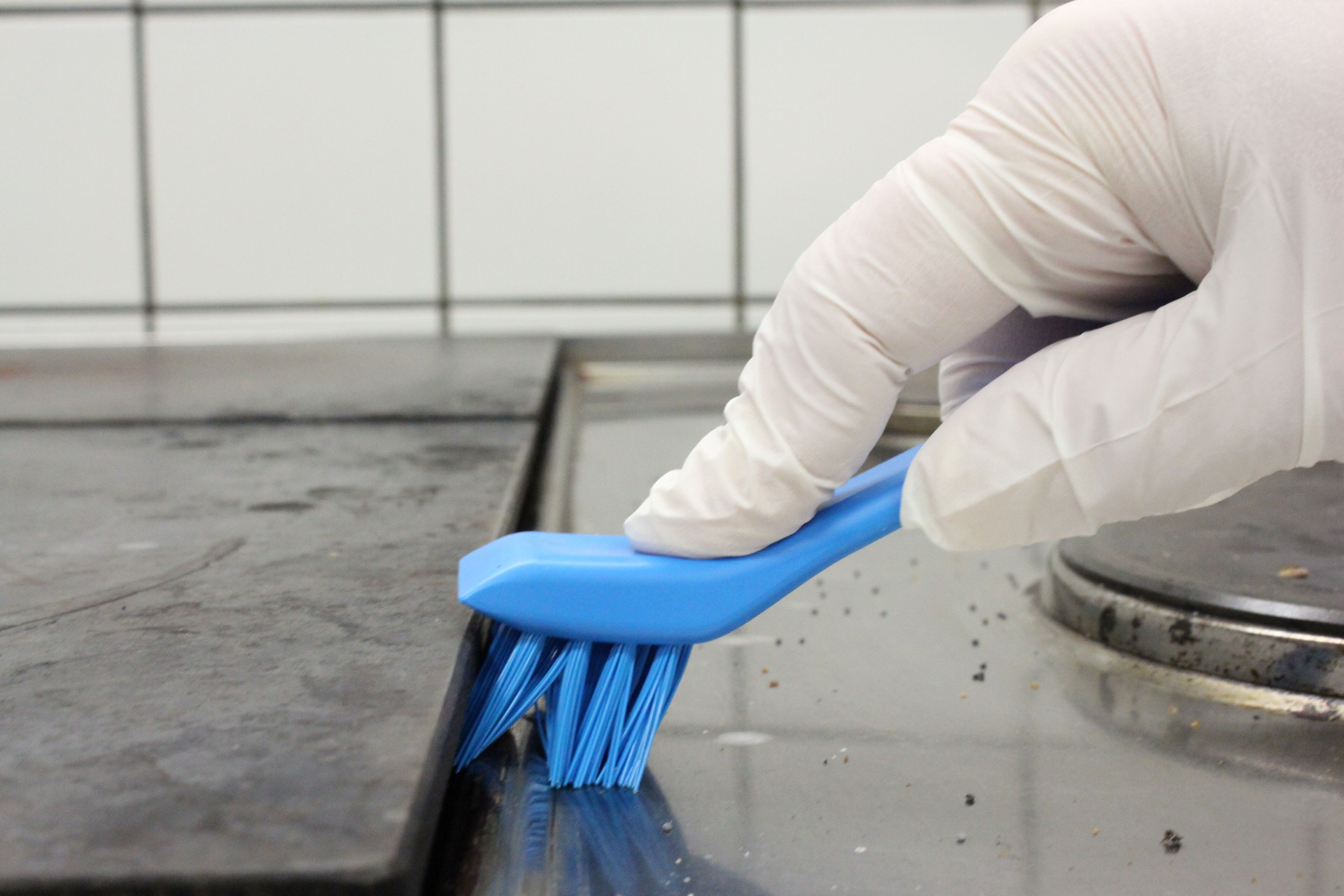 Vikan Detail Brush with Scraping Edge, 150 mm, Hard, Blue