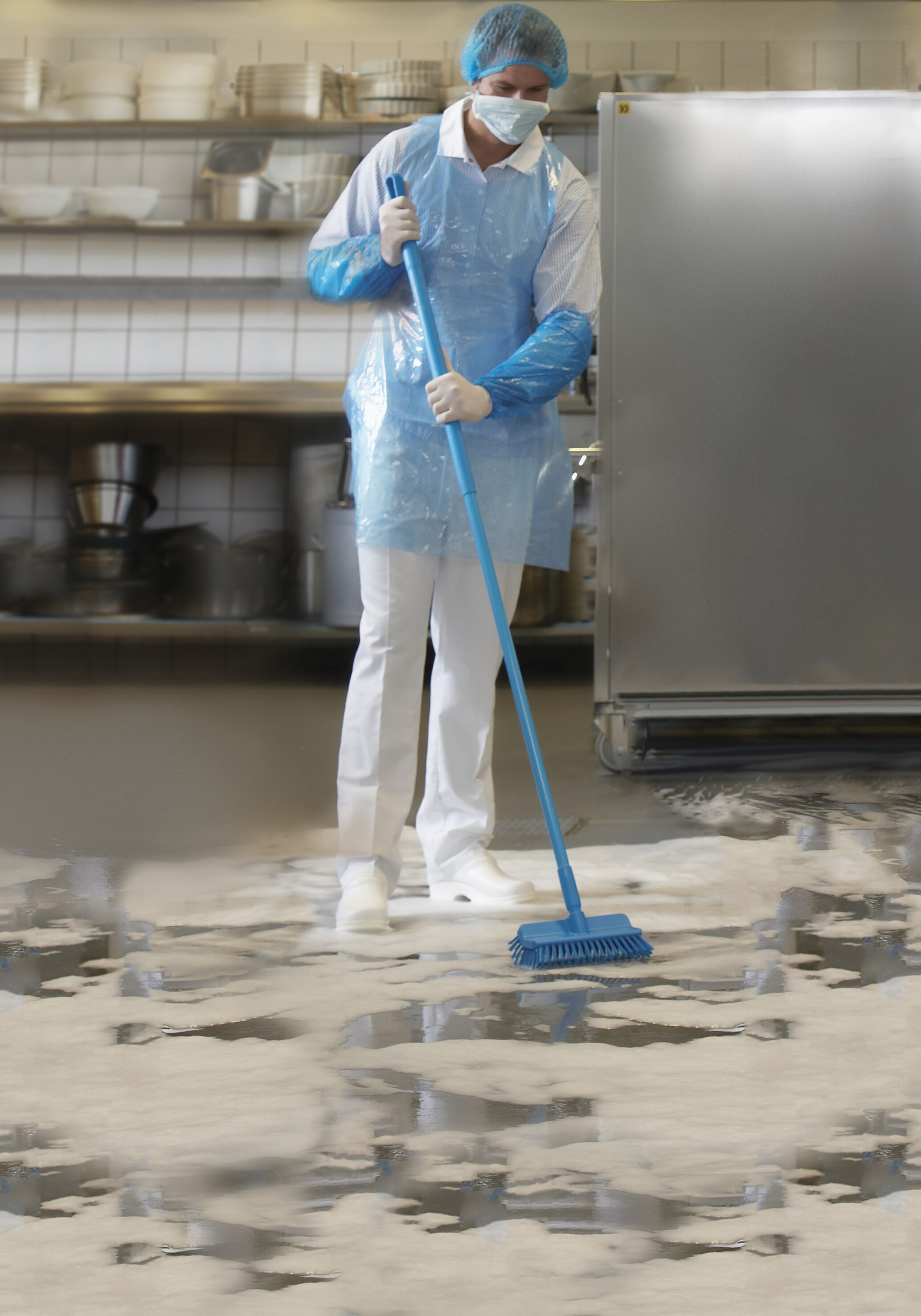 Vikan High-Low Brush, 265 mm, Medium, Blue