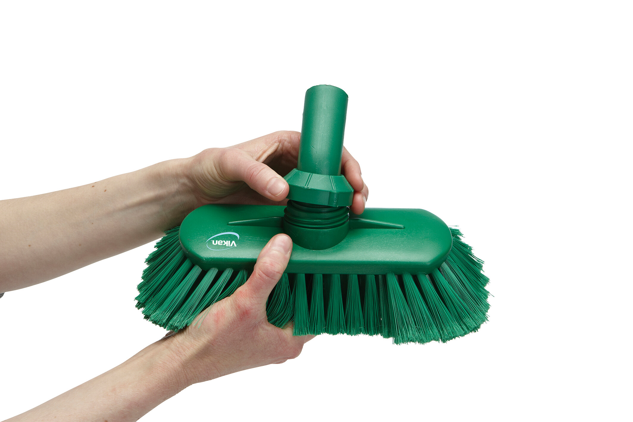 Vikan Washing Brush w/Angle adjustment, waterfed, 240 mm, Soft/split, Blue