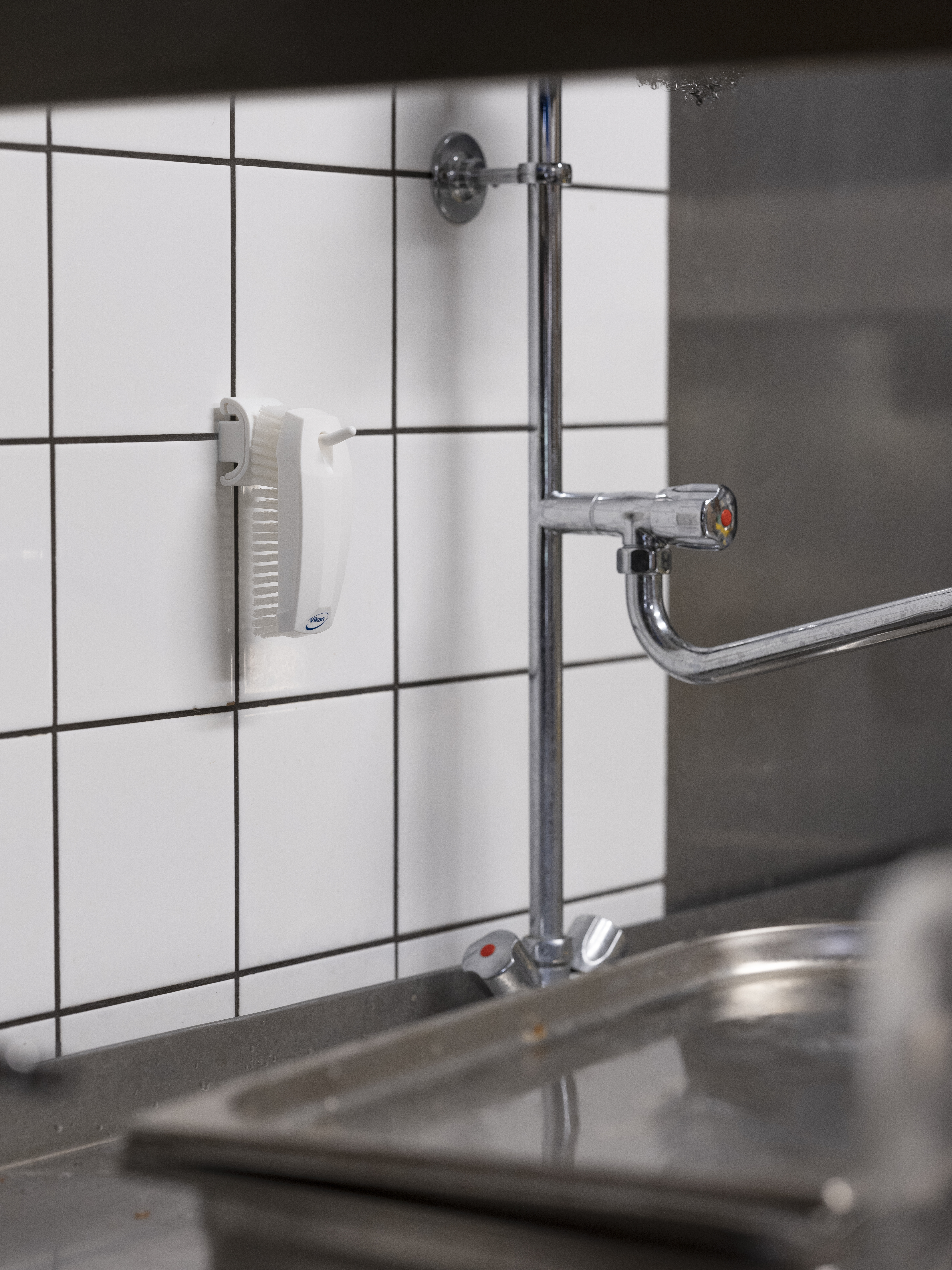 Vikan, Hygienic Wall Bracket, Single Hook Module, 41 mm, Blue