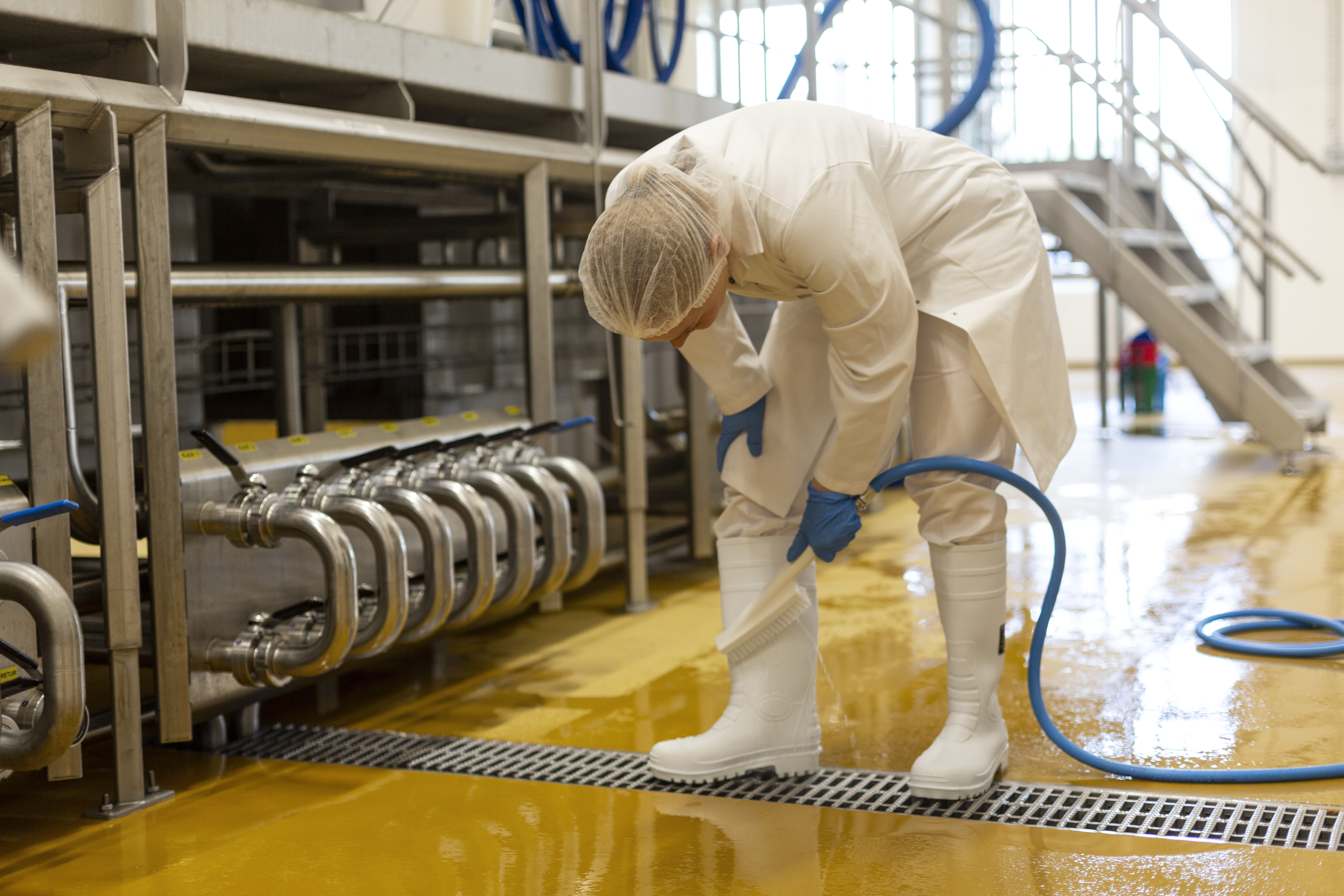 Vikan Hand Brush, waterfed, 330 mm, Hard, Blue