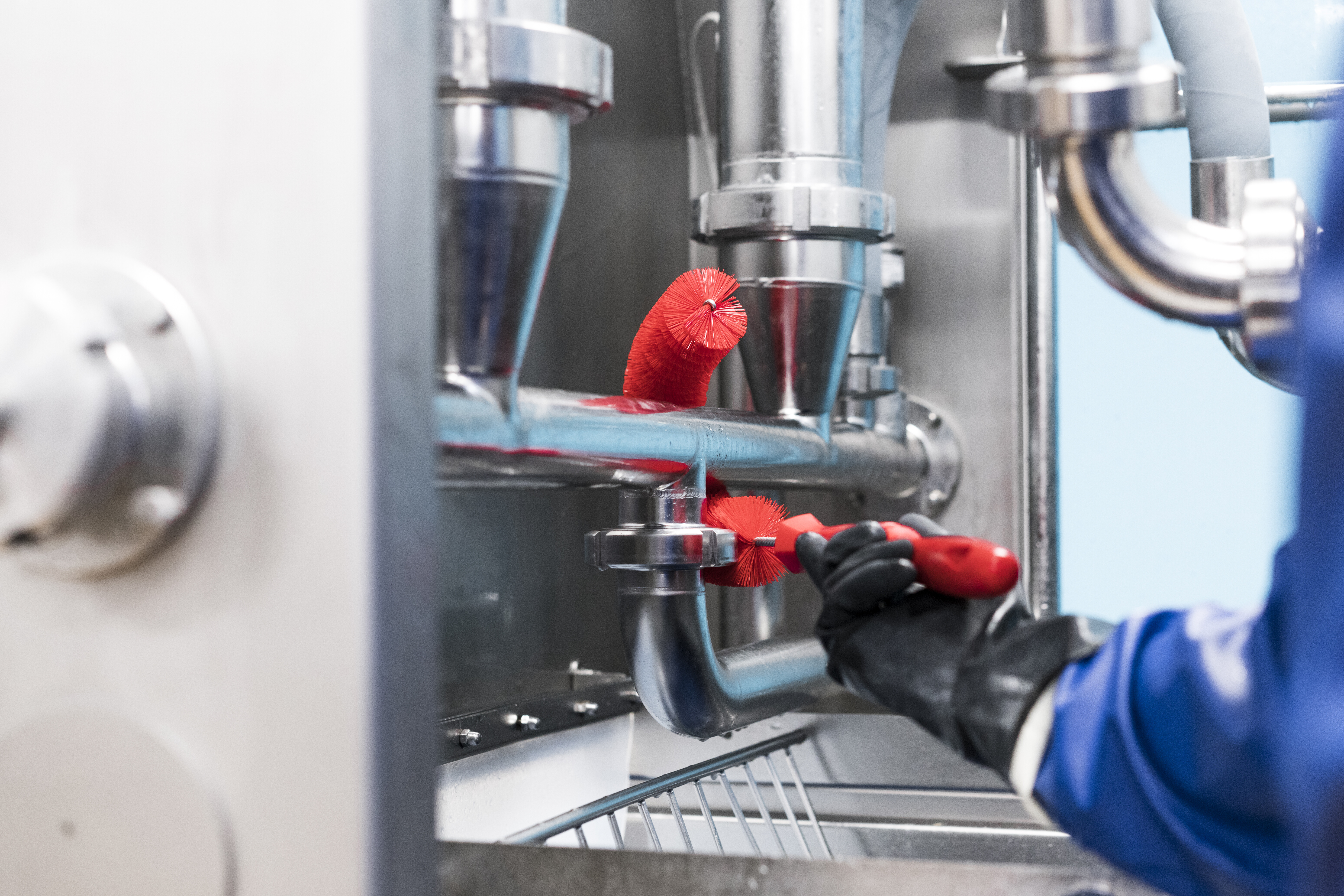 Vikan Pipe Exterior Brush, Ø55 mm, 360 mm, Medium, Blue