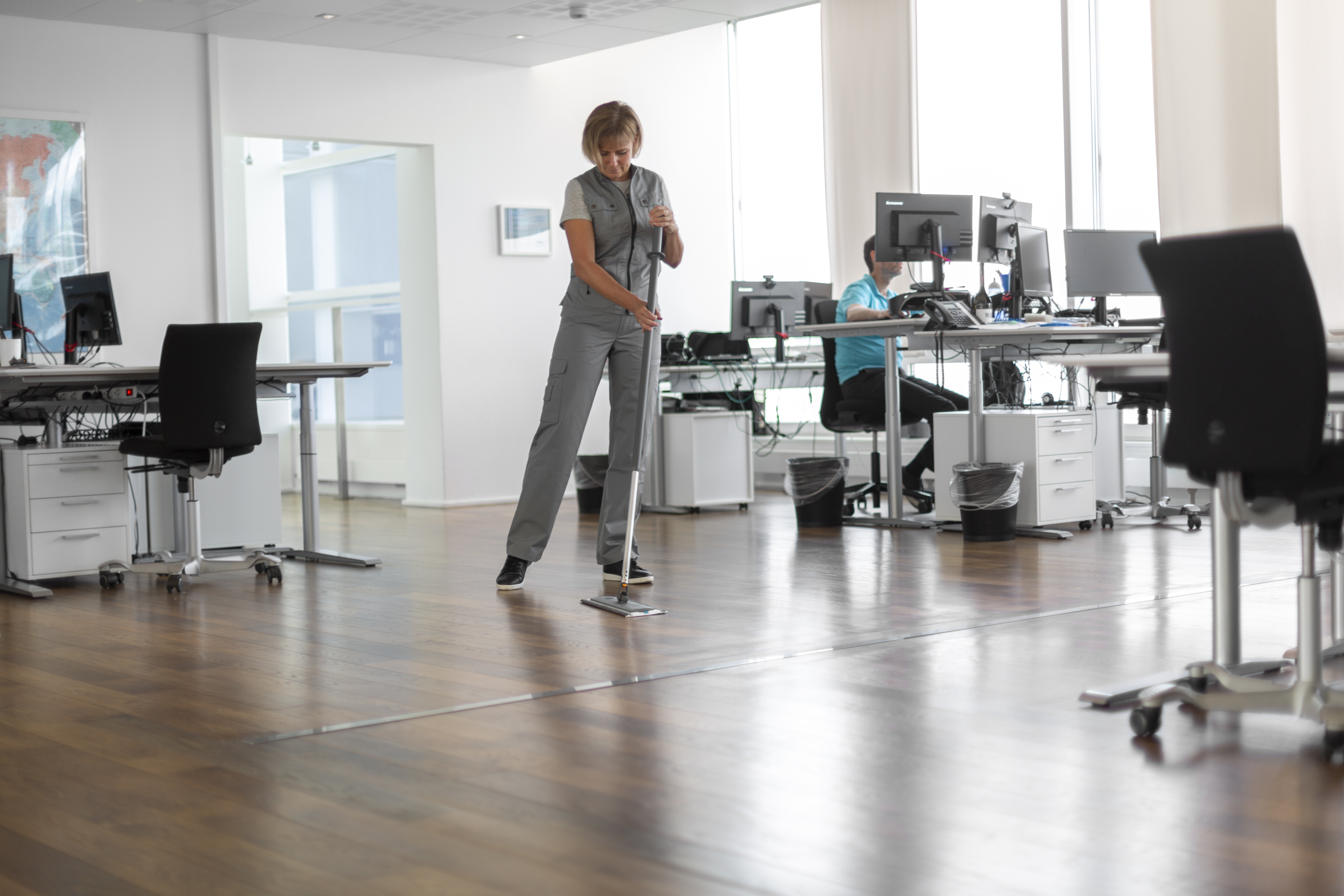 Vikan DampDry 31 microfibre mop, Hook & Loop, 40 cm, Grey
