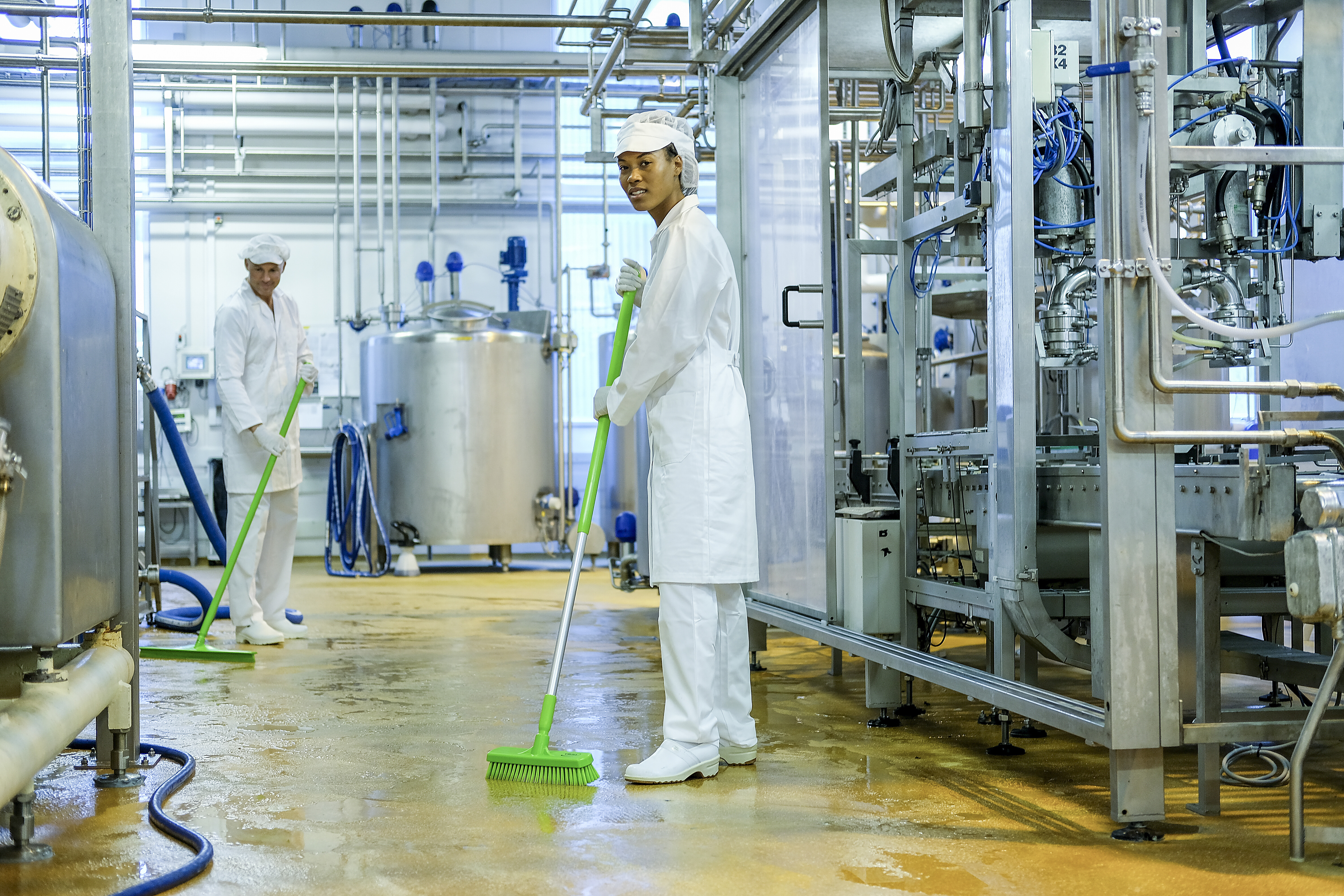 Vikan Wall-/Floor Washing Brush, 305 mm, Hard, Blue