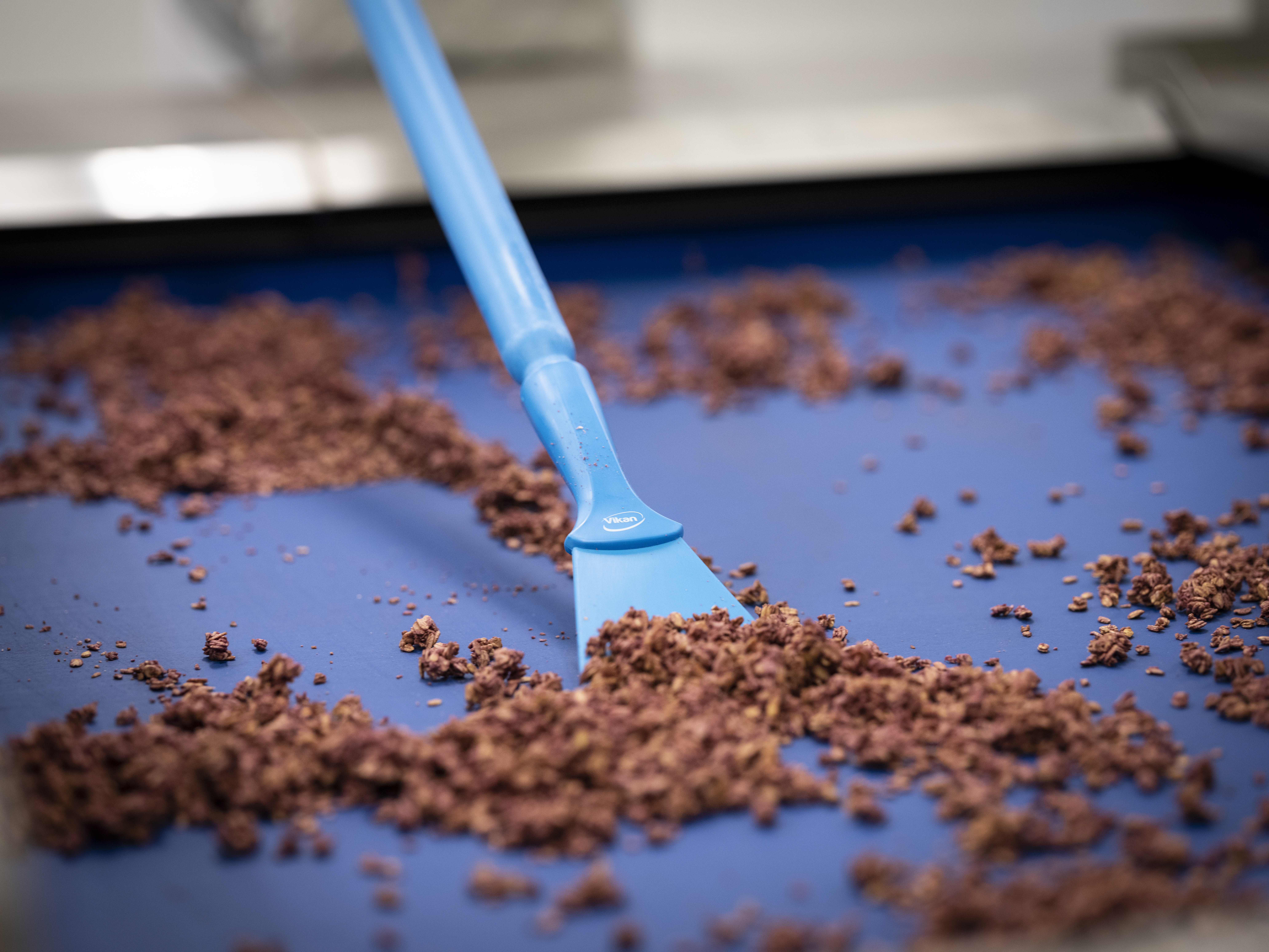 Vikan Nylon Scraper with Threaded Handle, 100 mm, Blue