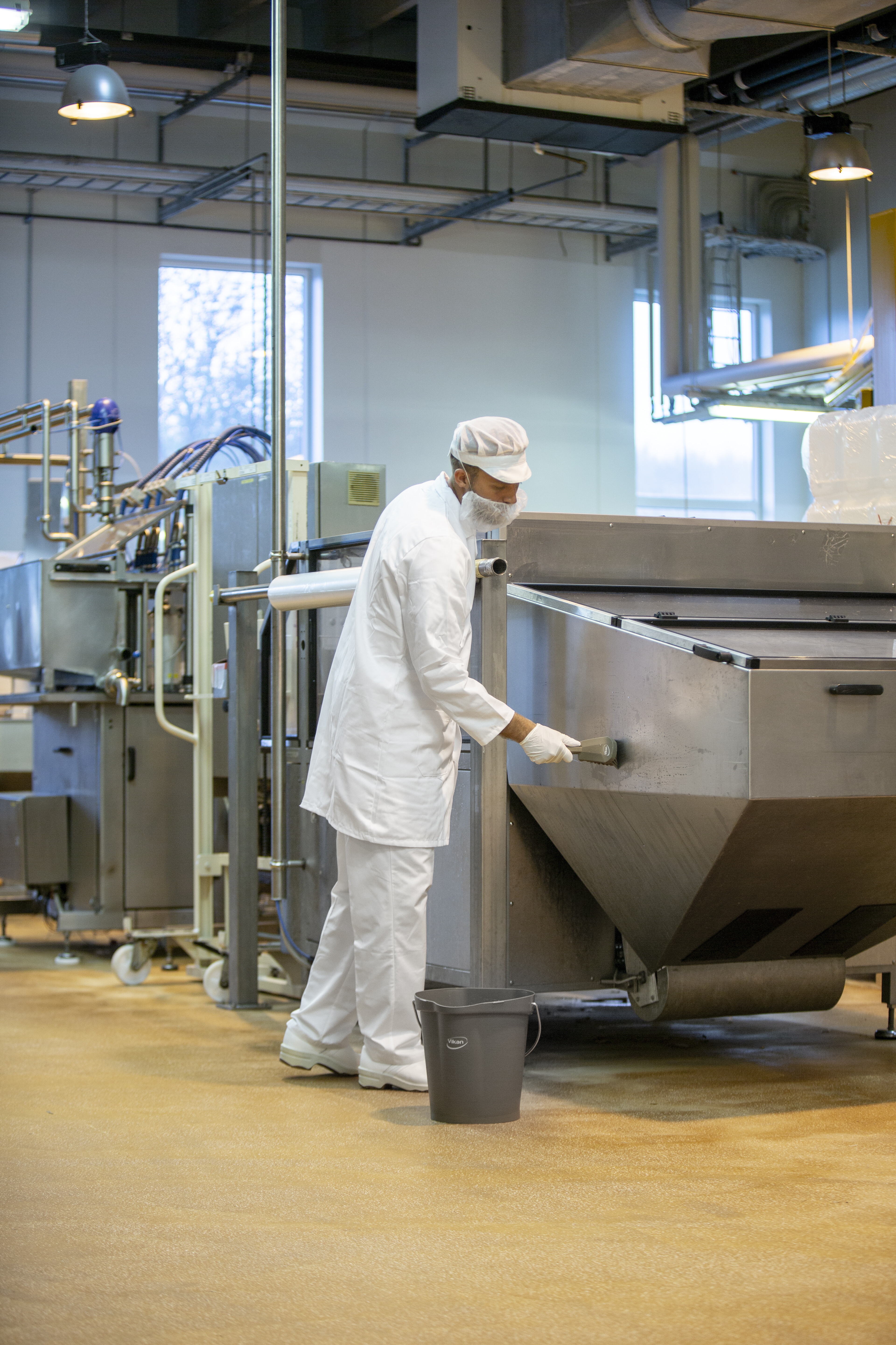 Vikan Washing Brush w/short Handle, 270 mm, Hard, Blue