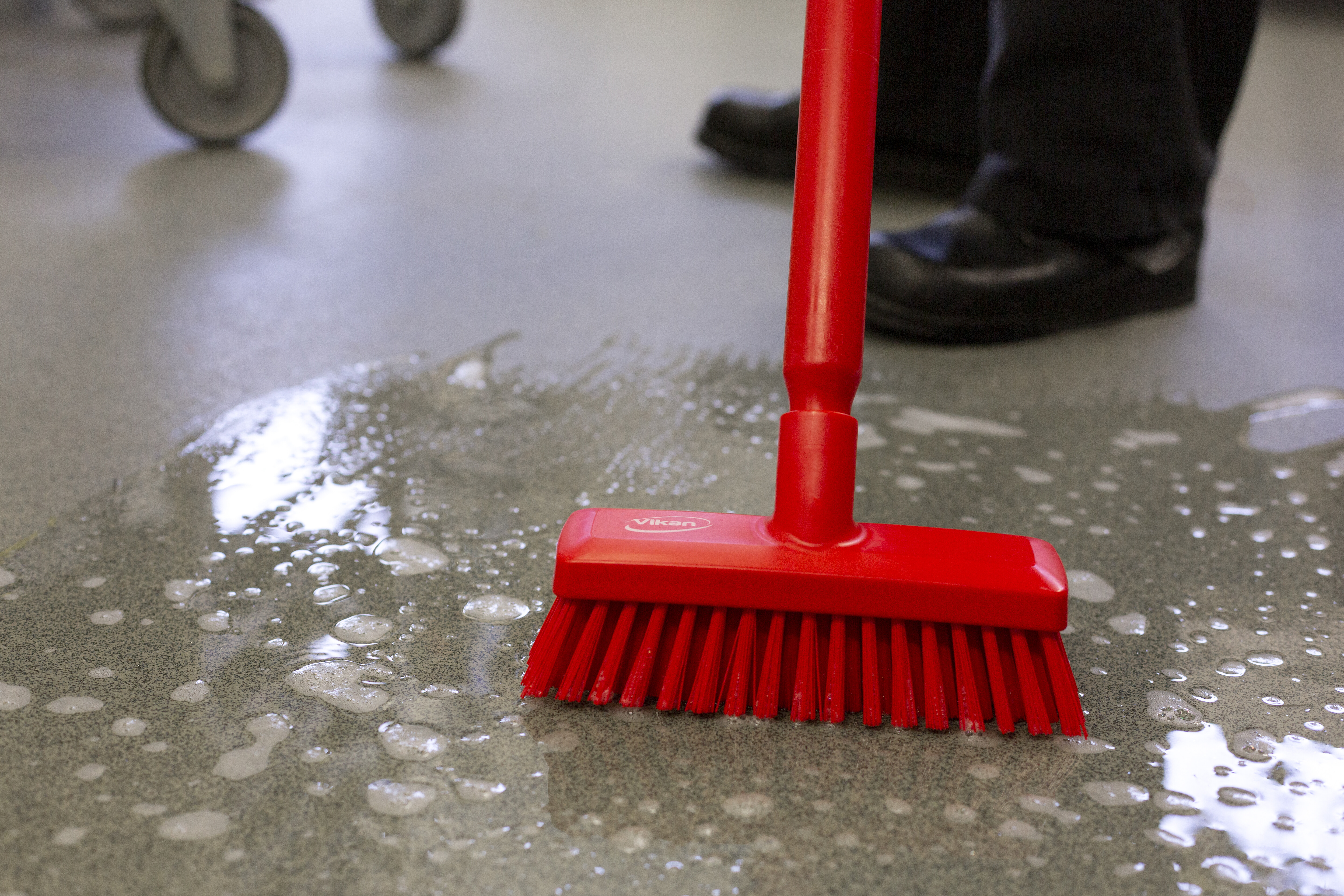 Vikan, Compact Wall/Deck Scrub, 225 mm, Hard, Blue