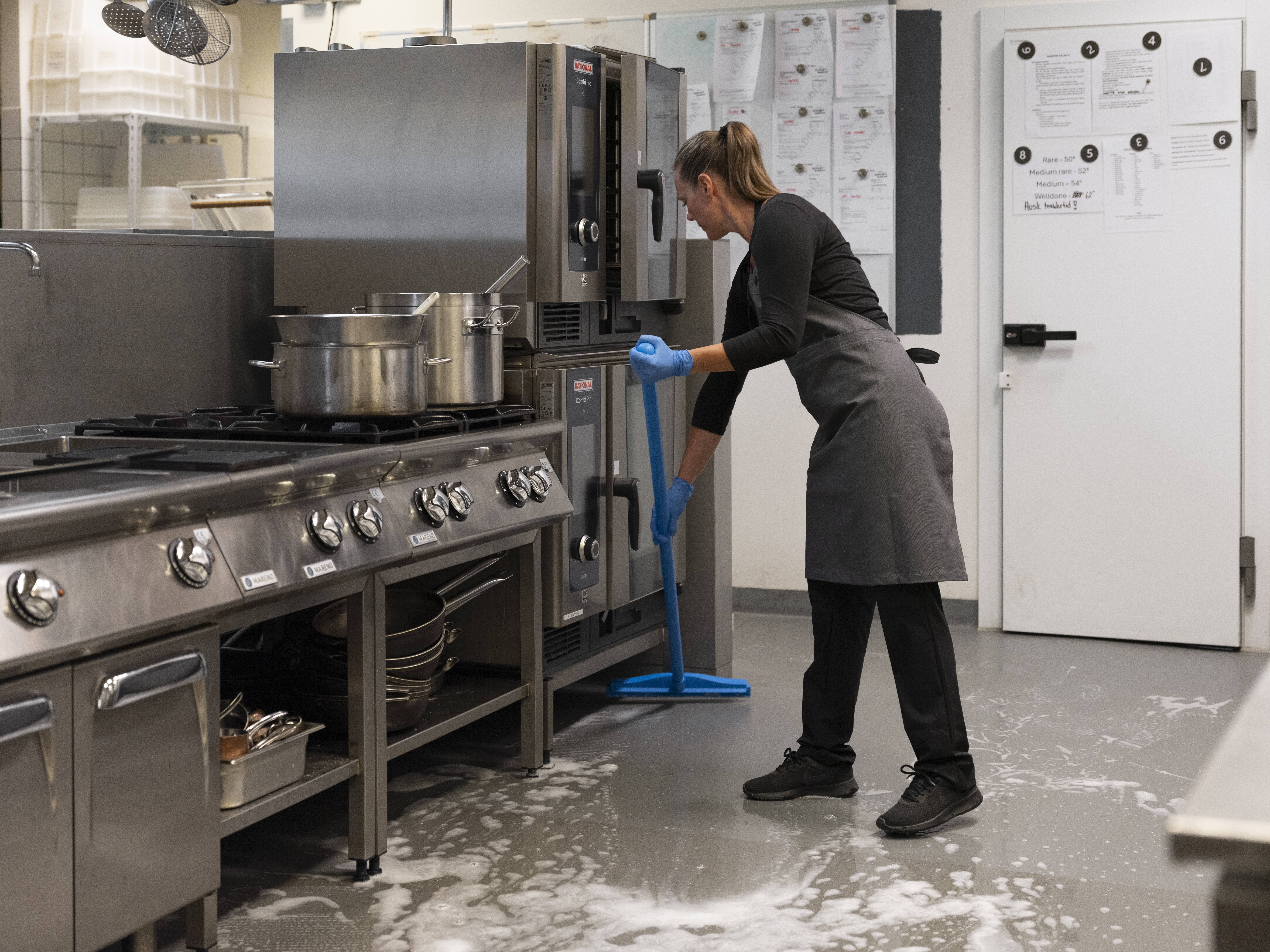 Vikan Hygienic Revolving Neck  Squeegee w/replacement cassette, 405 mm, Blue