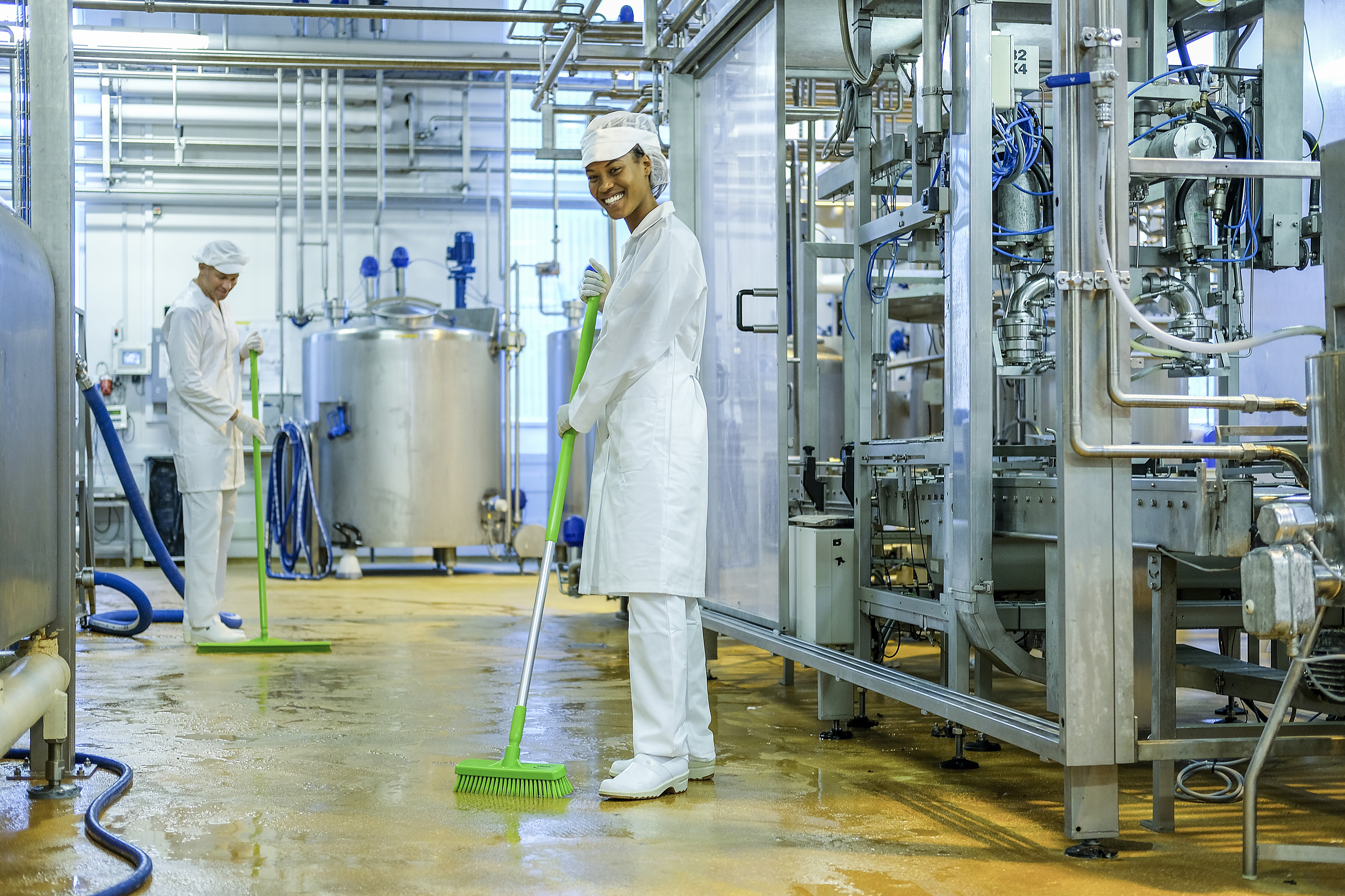 Vikan Wall-/Floor Washing Brush, 305 mm, Hard, Blue