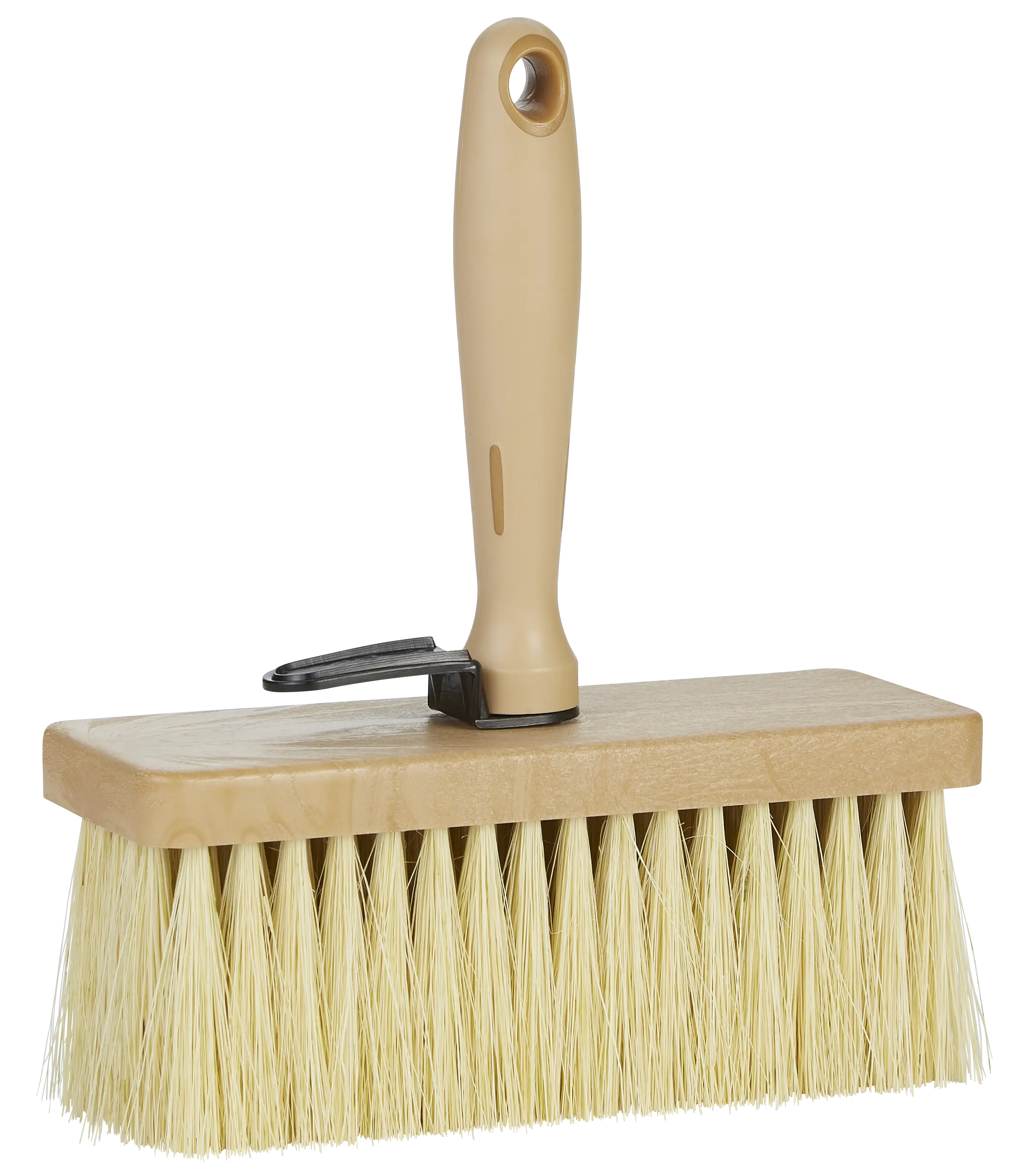 Syre/kalkbørste med skaft og spandeophæng, 200 mm, Stiv, Brun