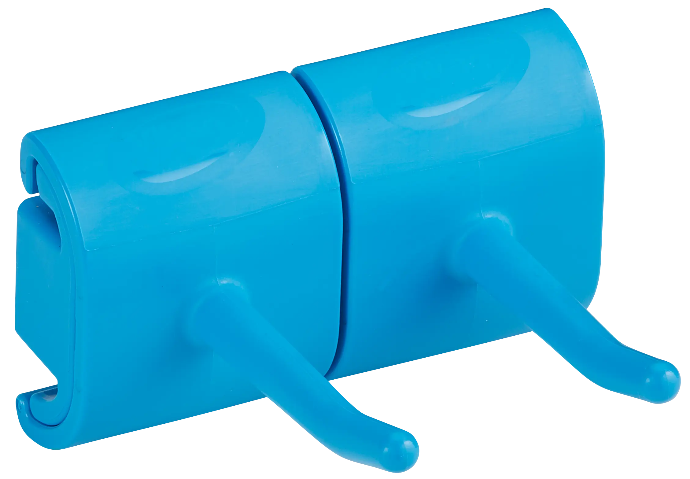 Staffa igienica a parete, modulo a gancio doppio, 82 mm, Blu