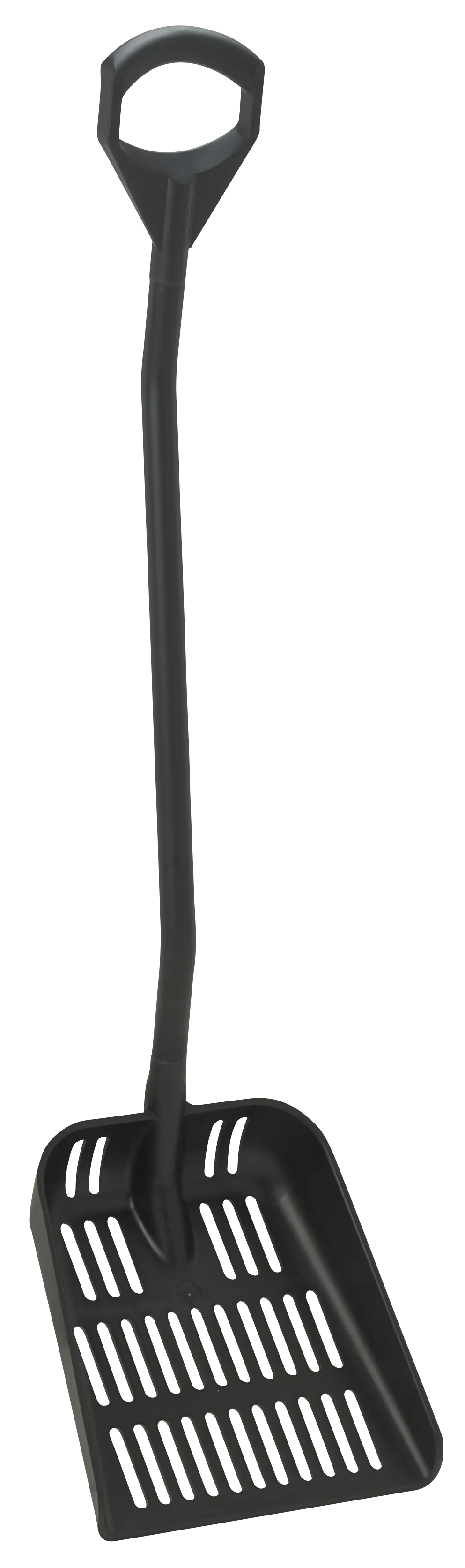 Ergonomic shovel with drain holes, 51.6", Black