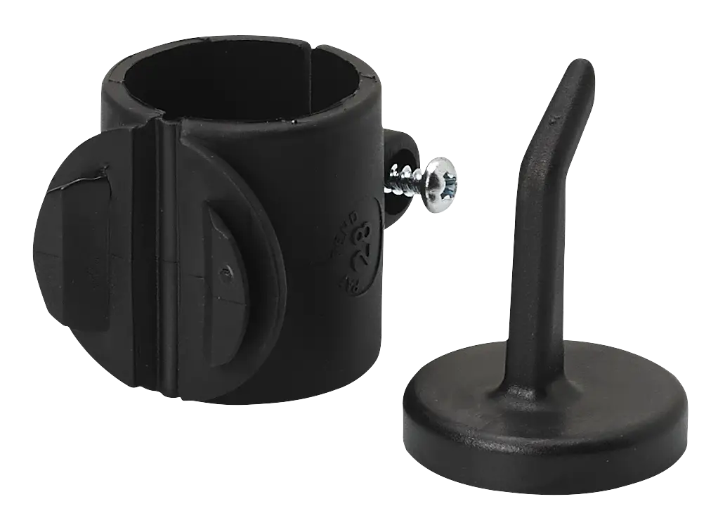 Gancio con morsetti da Ø28 mm, Nero