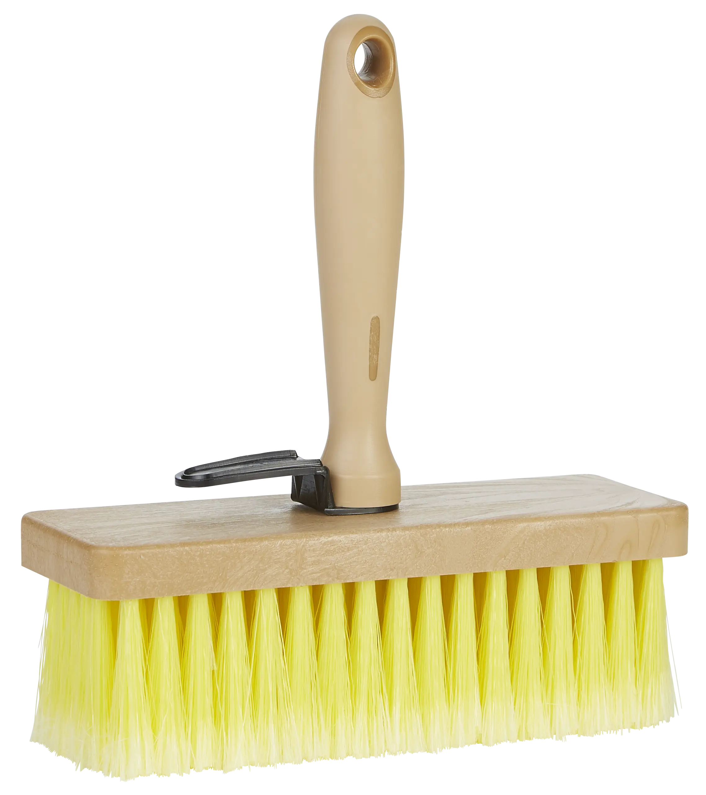 Kalkbørste med skaft og spandeophæng, 200 mm, Medium, Brun