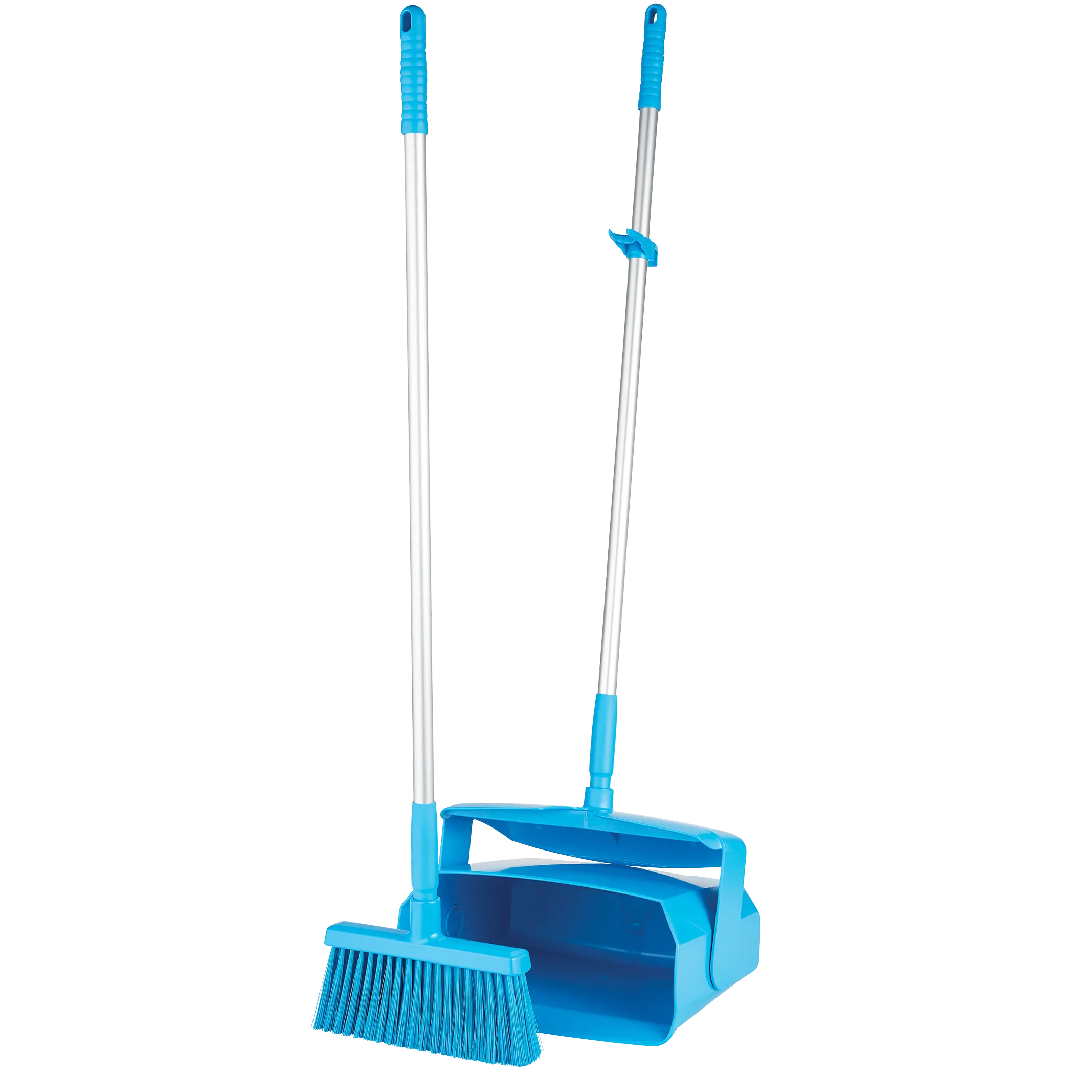 Lobby Dustpan w/Broom, 14.2", Blue