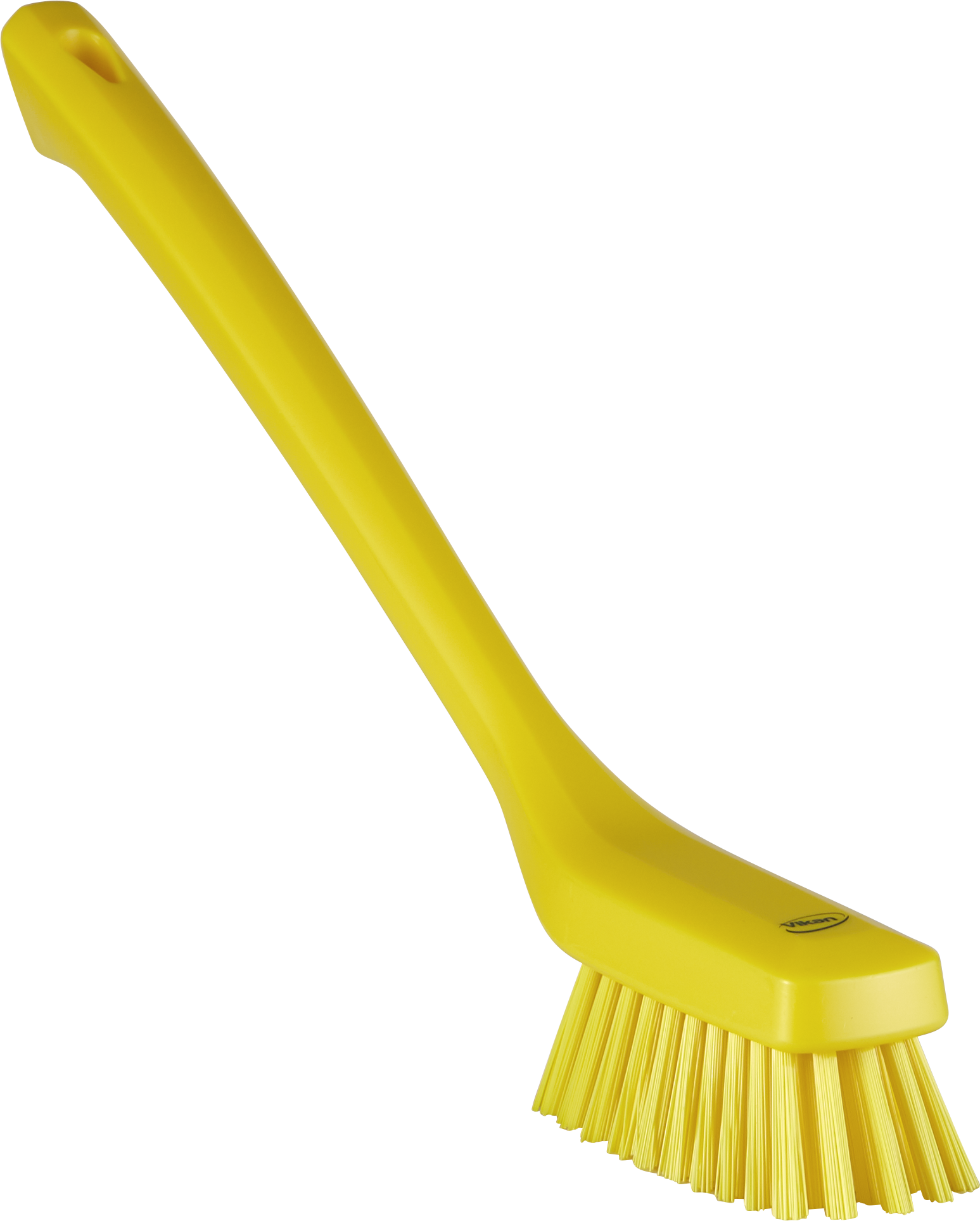 Smal vaskebørste med langt skaft, 420 mm, Stiv, Gul