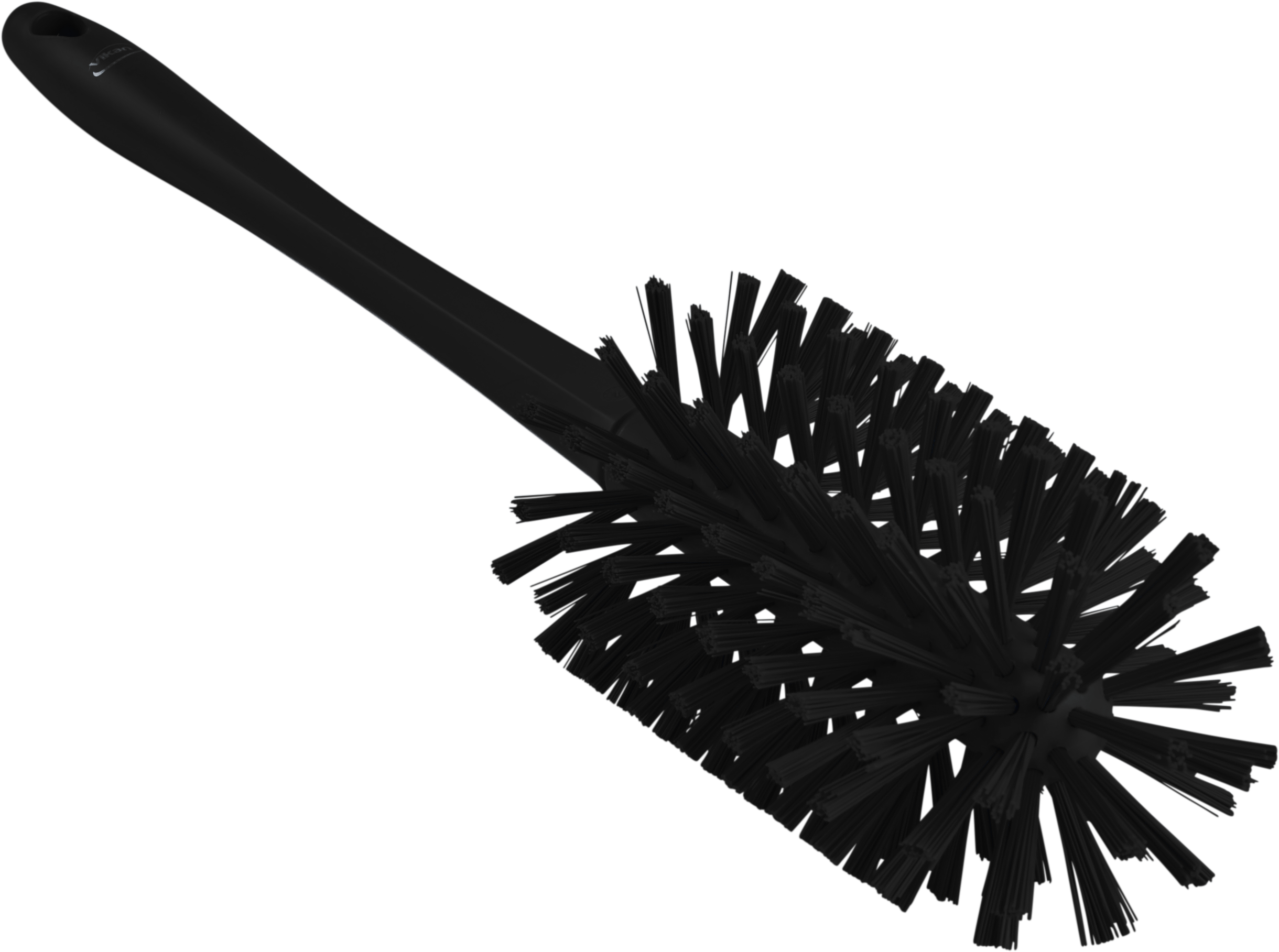 Pipe Brush w/handle, one piece, 3.5", Medium/stiff, Black