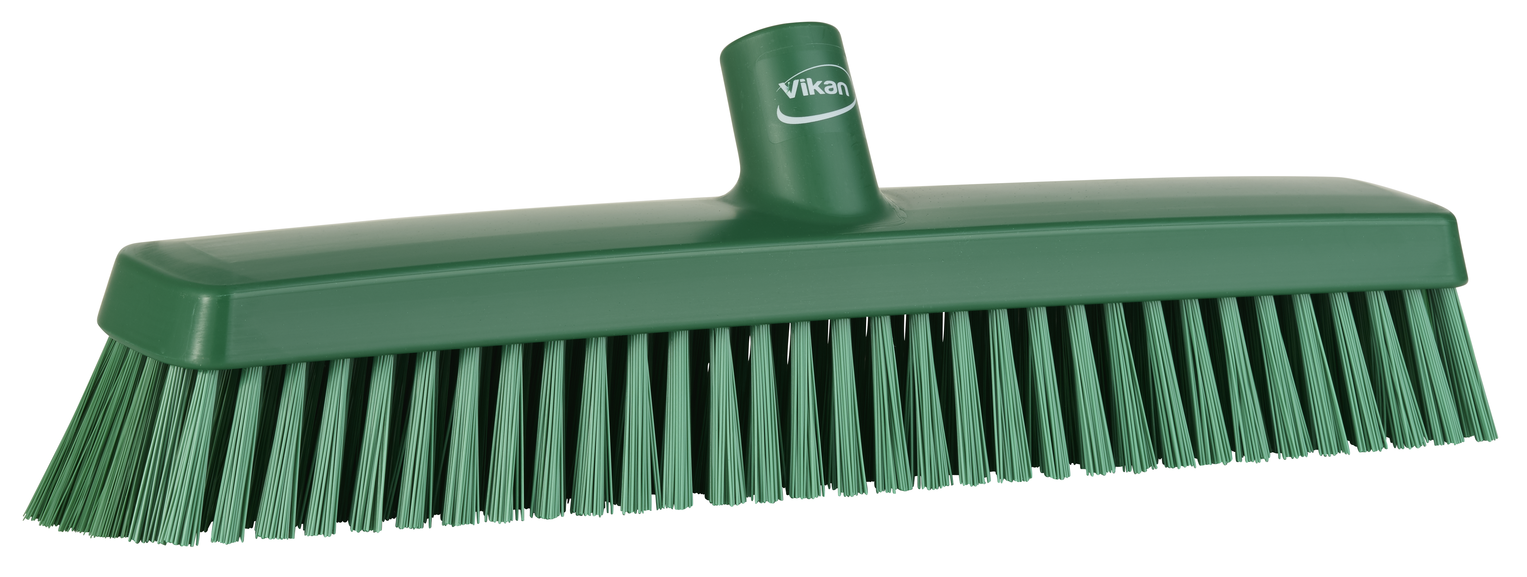 Heavy-Duty Push Broom, 16.5", Soft/stiff, Green